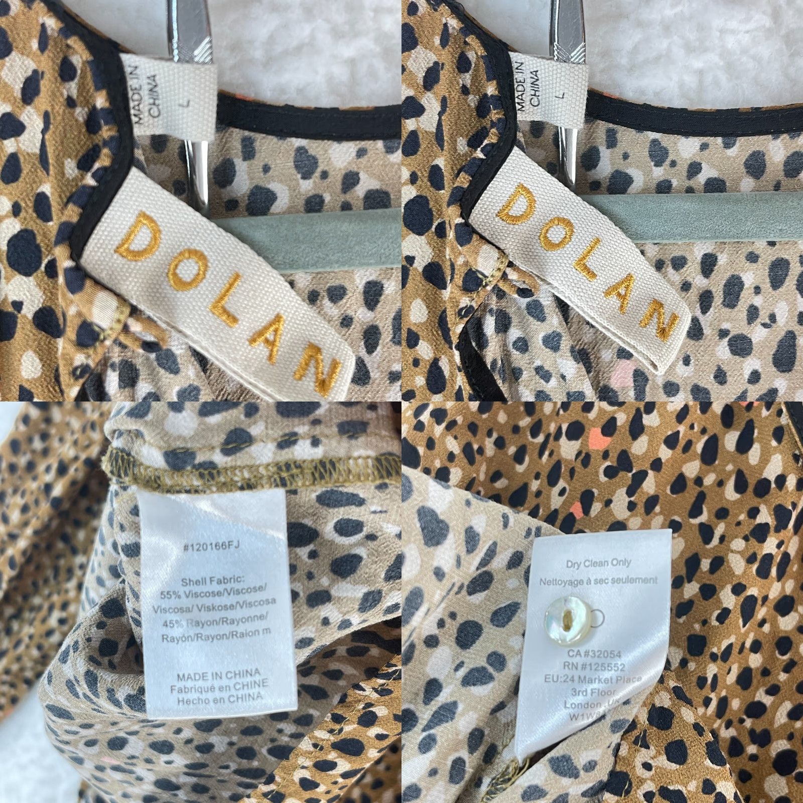 Vintage Dolan Womens Brown Animal Print Long Sleeve Round Neck Lightweight Shirt L Size L / US 10 / IT 46 - 8 Thumbnail