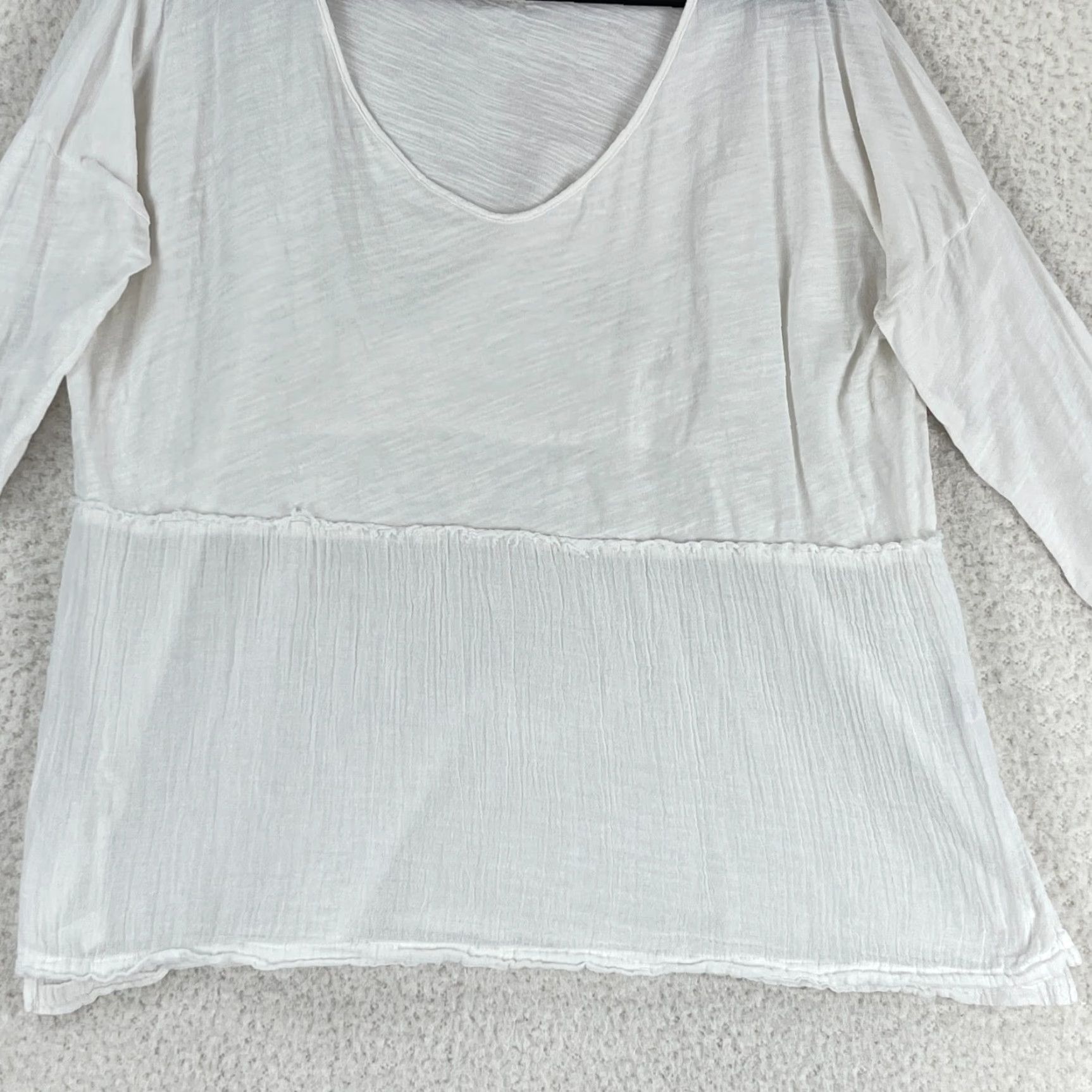 Vintage Ben and Lucia Shirt Womens Medium White 100% Cotton Pullover 3/4 Sleeve USA Made Size M / US 6-8 / IT 42-44 - 4 Thumbnail