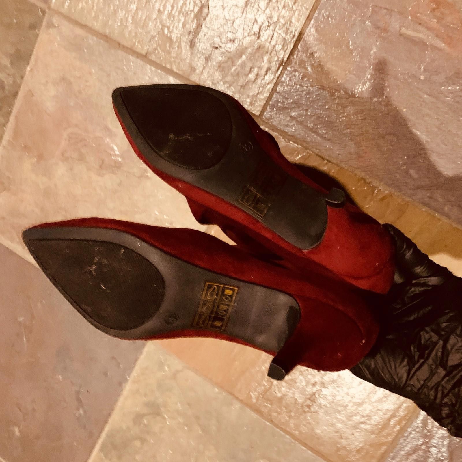 The Unbranded Brand Womans Ankle Boots Wine Red Soft Boots Heels 8 (G122) Size US 8 / IT 38 - 5 Thumbnail
