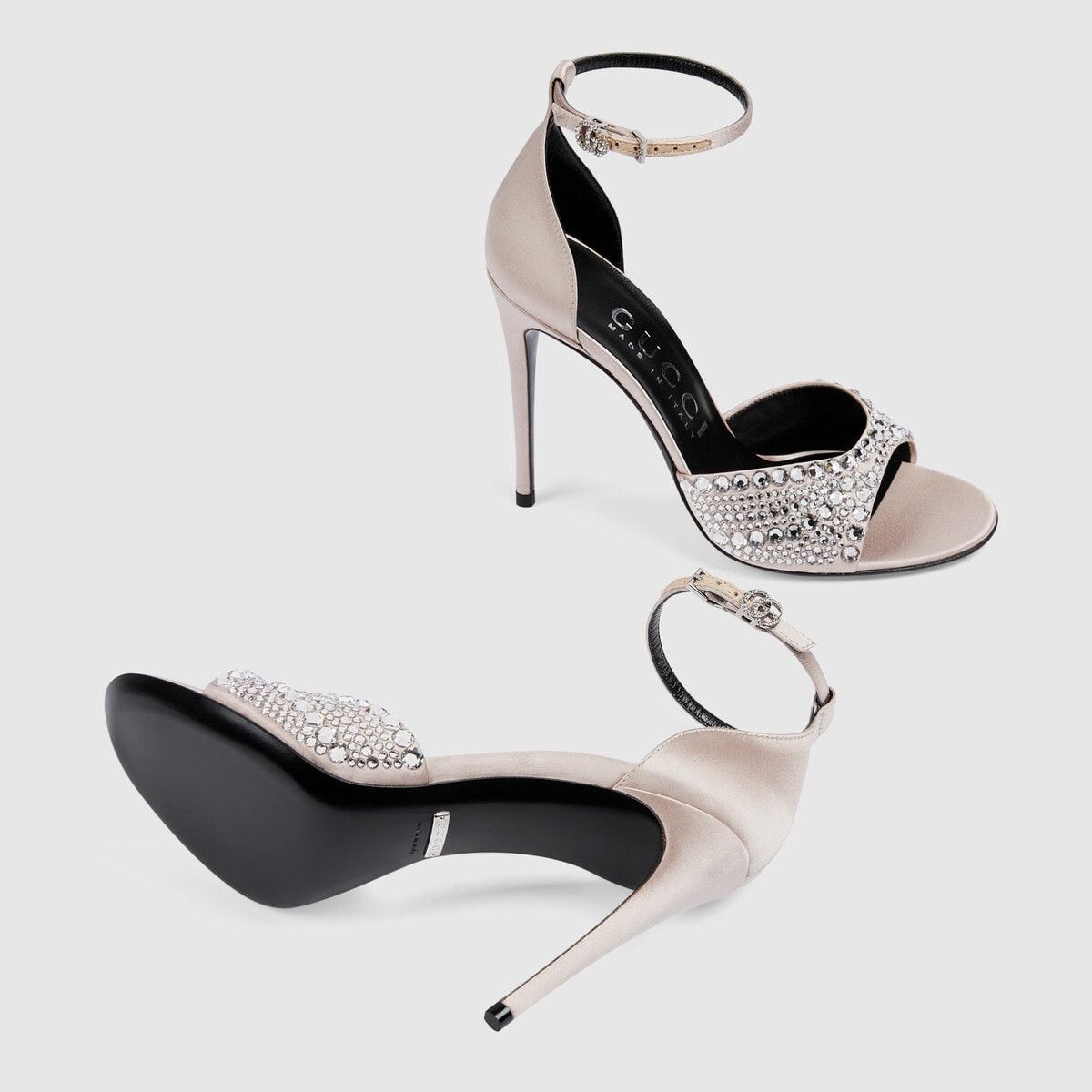 Gucci o1s1wg110225 Women's High Heel Sandals With Crystals Size US 5.5 / IT 35.5 - 6 Thumbnail