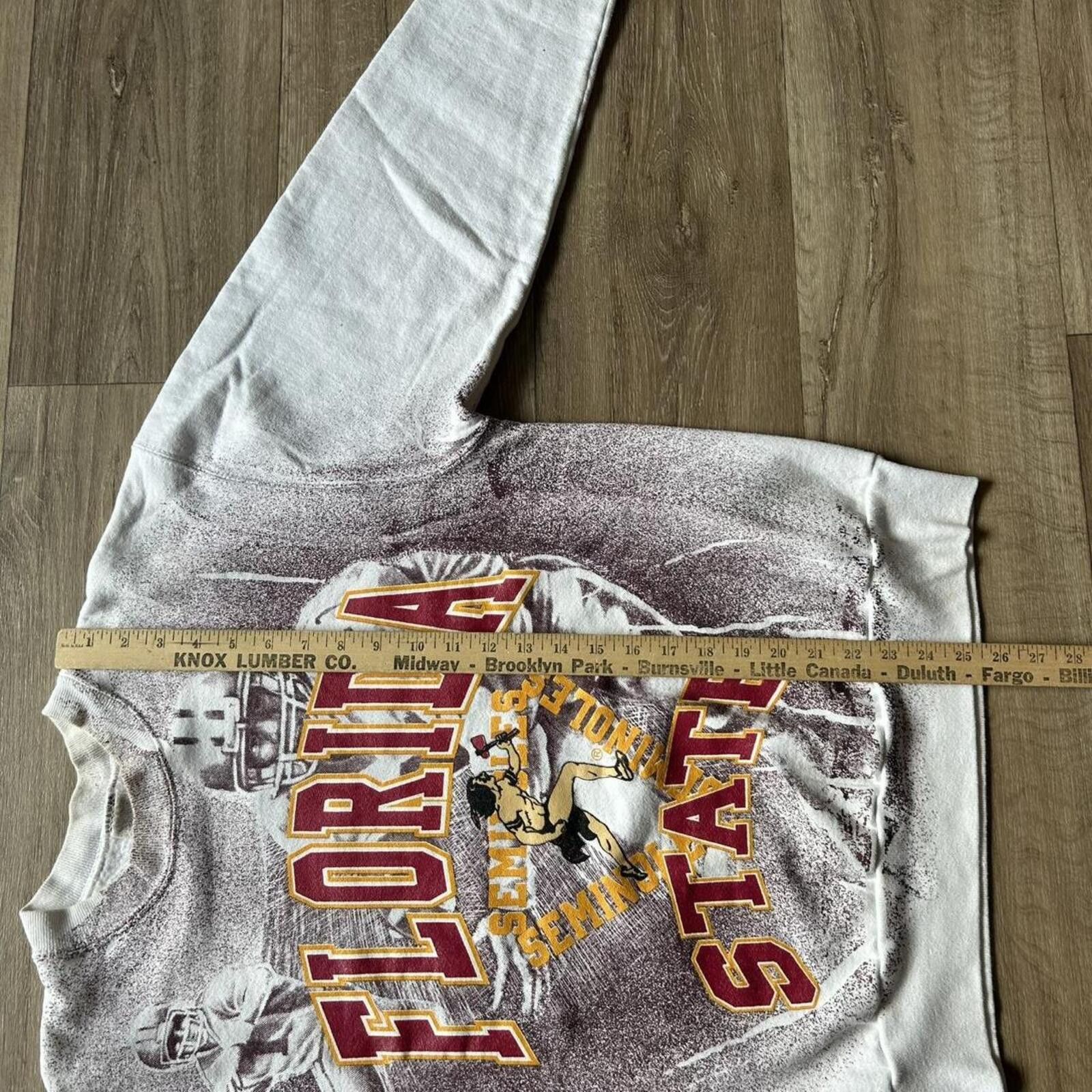 Fruit Of The Loom Vintage 90’s FSU Football AOP Crewneck Sweatshirt L rare Size US L / EU 52-54 / 3 - 7 Thumbnail