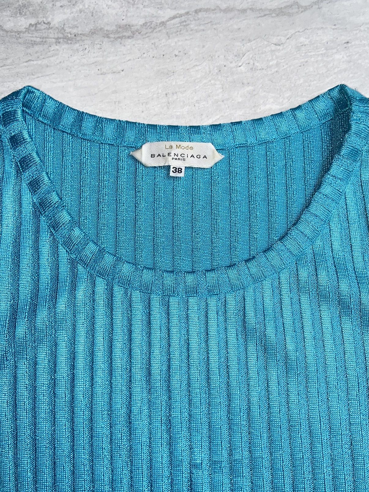 Balenciaga BALENCIAGA Blue Knit Cable Tank Size US S / EU 44-46 / 1 - 8 Thumbnail