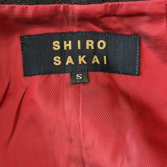 Japanese Brand Shiro Sakai Wool Asymetric Placket Tailored Mixed Media Japa Size S / US 4 / IT 40 - 9 Thumbnail