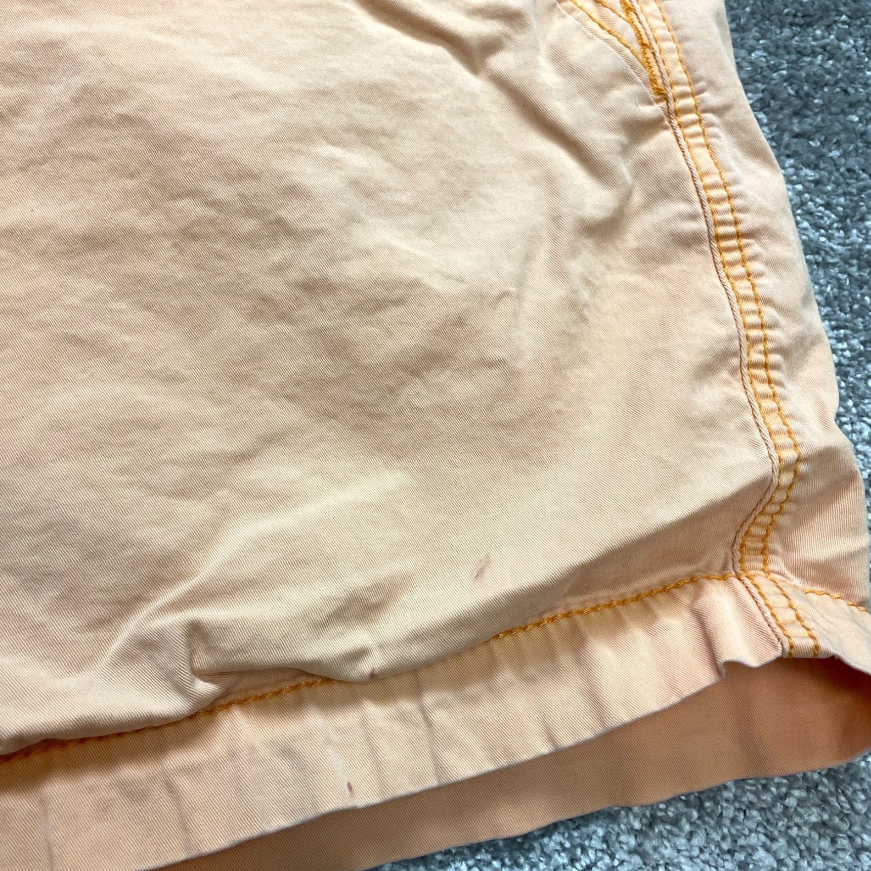 Vintage Maurices Bermuda Shorts Womens 24 Light Orange Chino Cotton Casual Pockets 5" Satin? Size 32" / US 10 / IT 46 - 3 Thumbnail