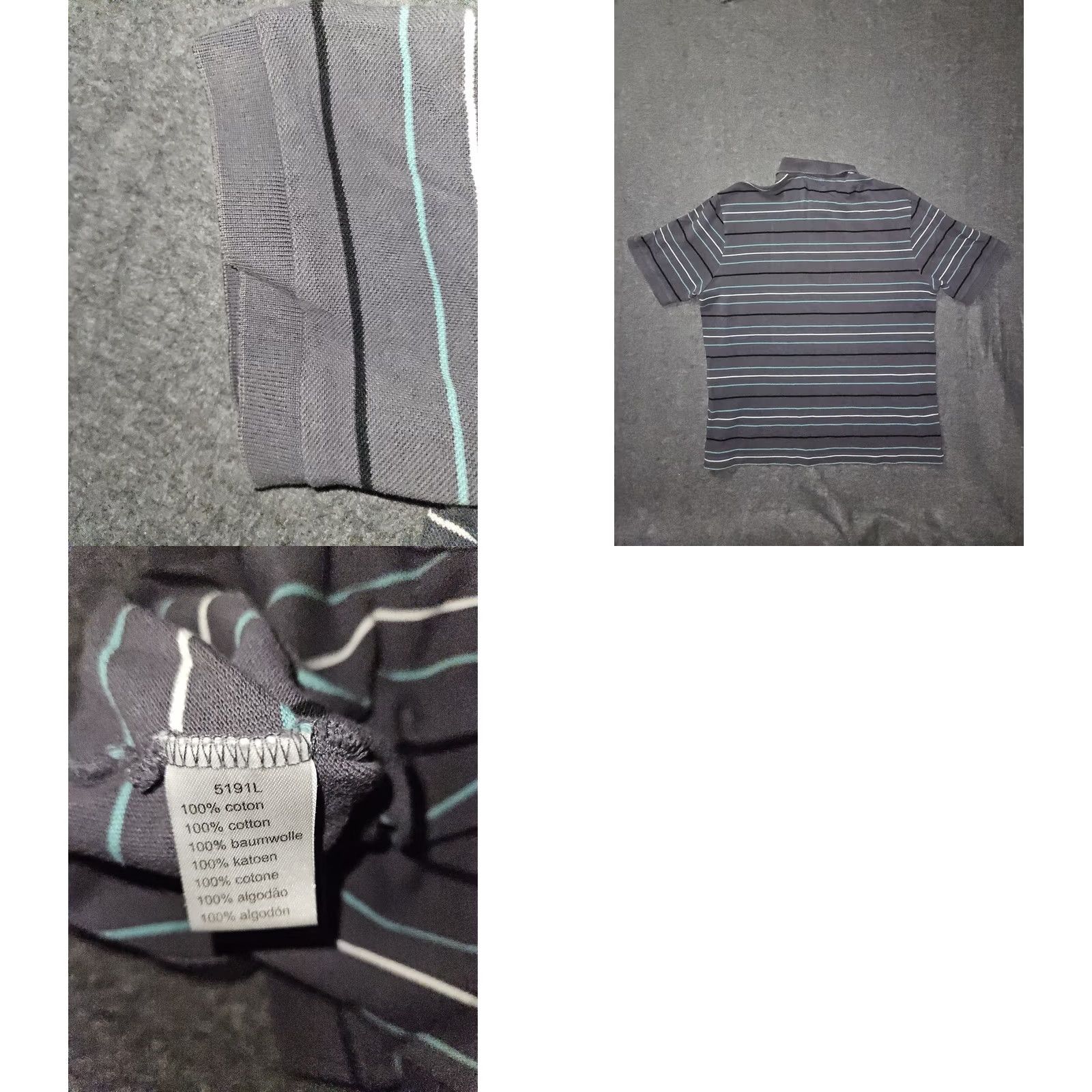 Lacoste LACOSTE Polo Shirt Mens Size 7 Gray Striped Short Sleeve Logo Regular Fit Casual Workwear Shirt Size US M / EU 48-50 / 2 - 8 Thumbnail