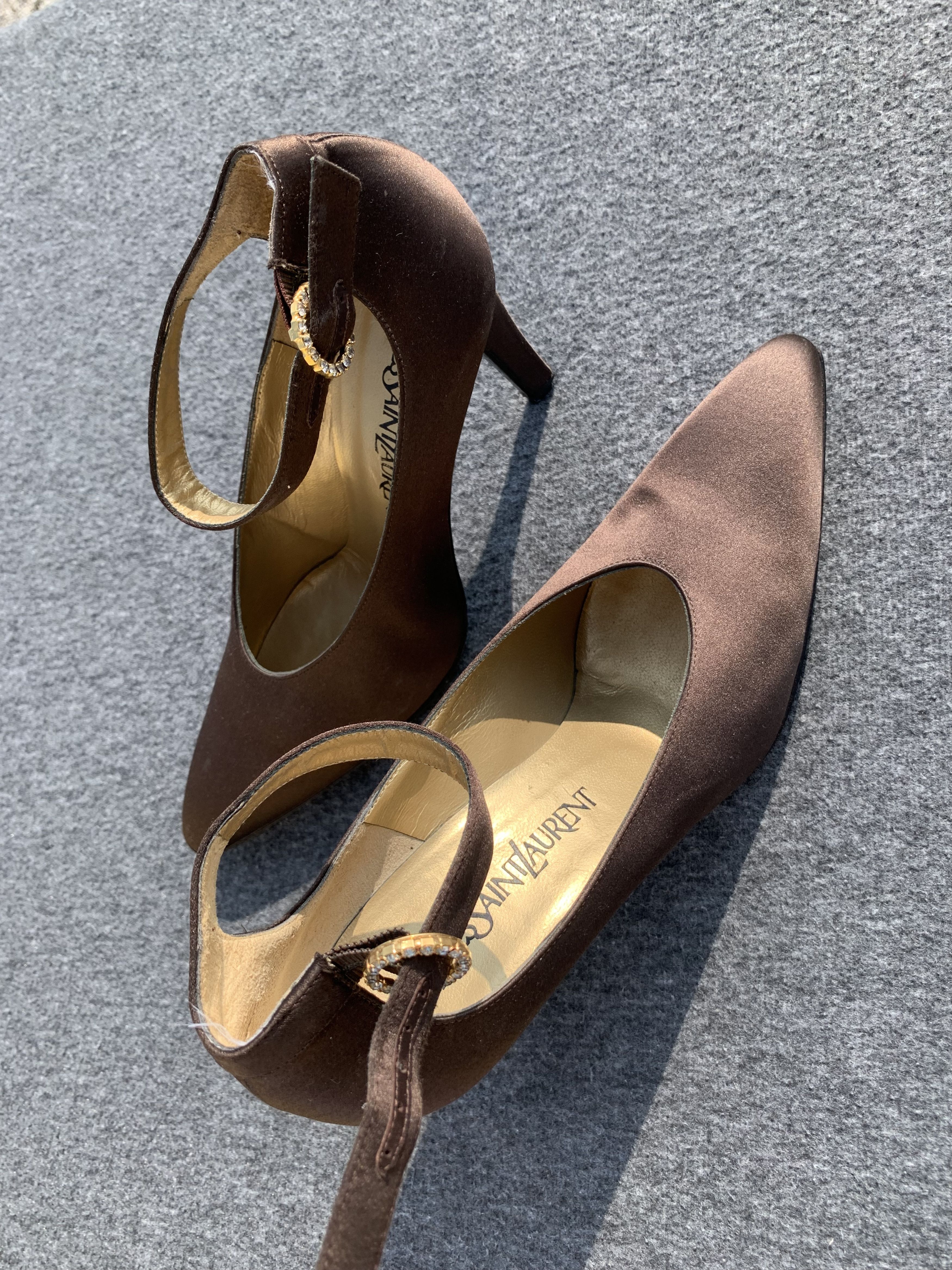 Yves Saint Laurent Yves Saint Laurent Brown Satin Pumps – Size 37.5 Size US 6 / IT 36 - 12 Thumbnail