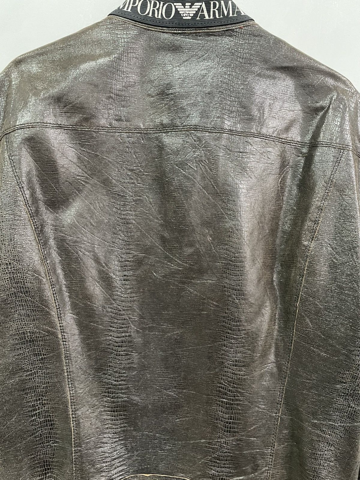 Emporio Armani VINTAGE iguana LEATHER EMPORIO armani AVANT GARDE JACKET 90s Size US L / EU 52-54 / 3 - 15 Thumbnail