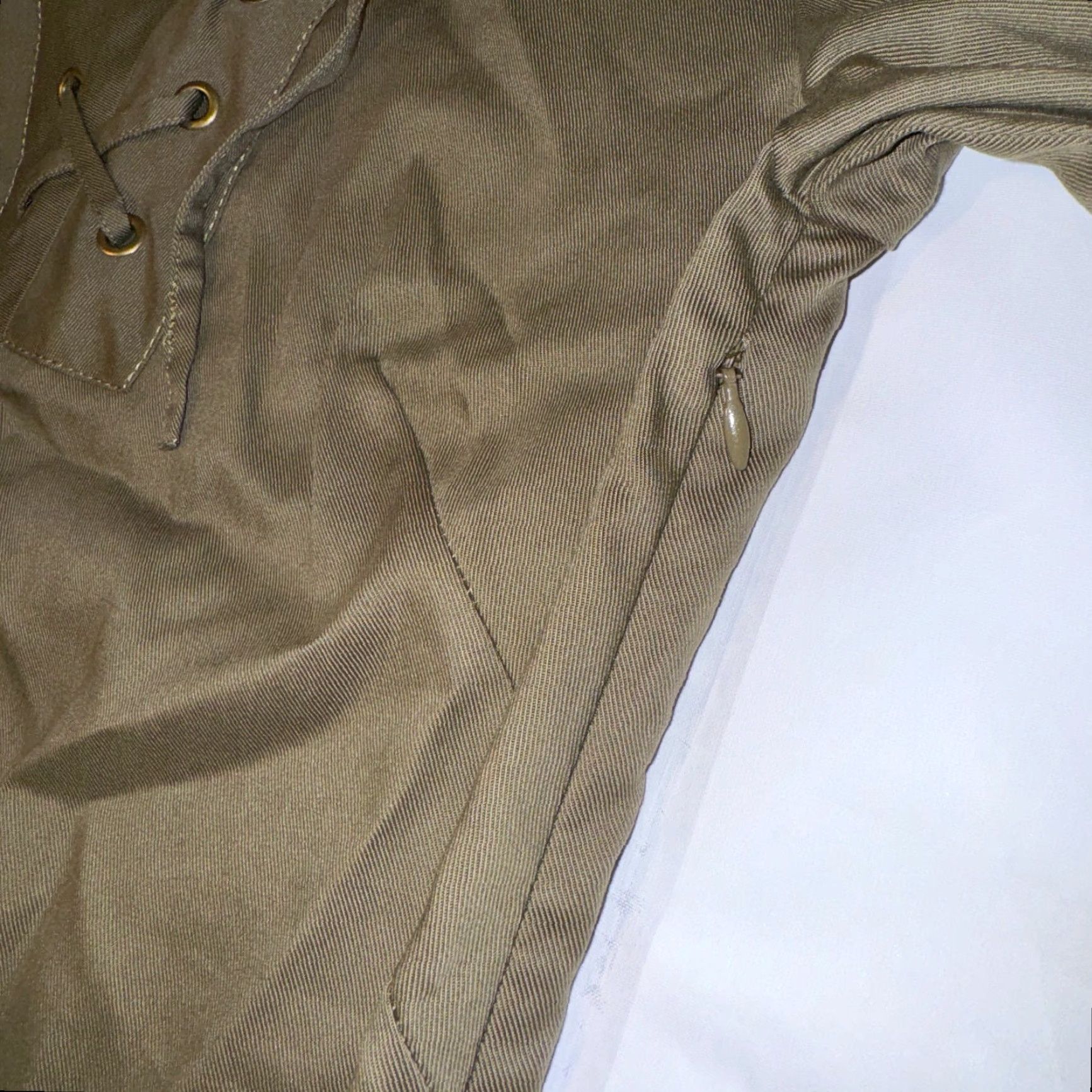 Talbots Talbots Shirt Dress 2 Lace Up Front 3/4 Sleeve Tencel Blend Knee Length Olive Green Womens/Regular Size 2 Size XS / US 0-2 / IT 36-38 - 3 Thumbnail