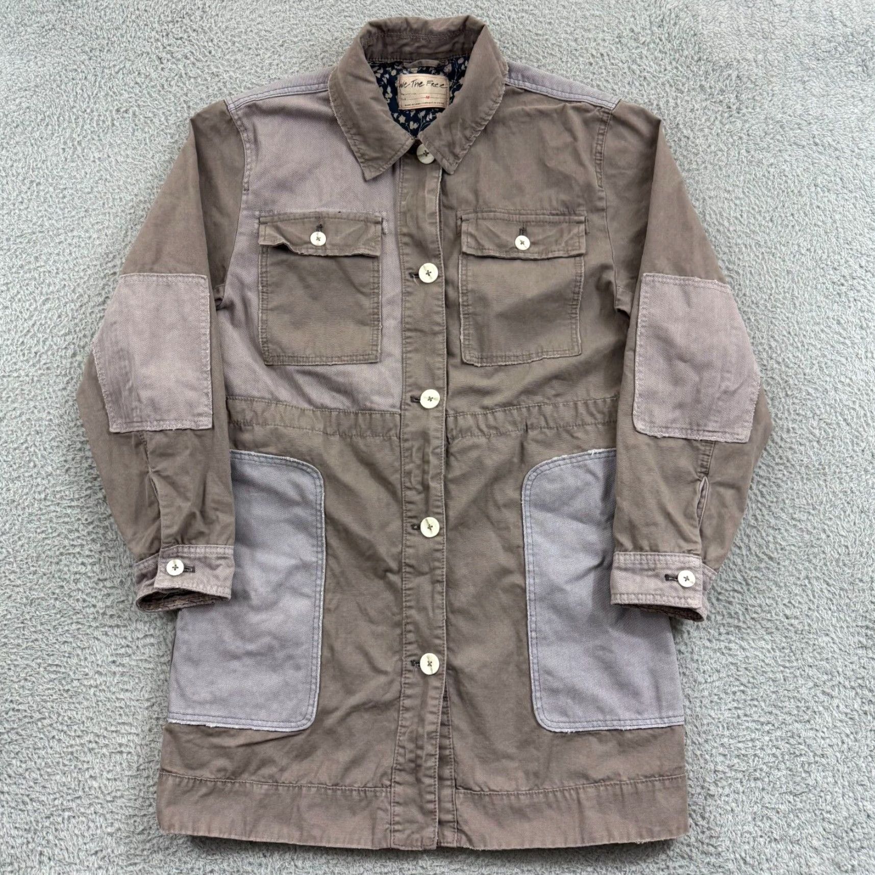 Free People VINTAGE-free People Apollo Cargo Jacket Womens Medium Oversized Button Utility Outdoor Size M / US 6-8 / IT 42-44 - 2 Thumbnail