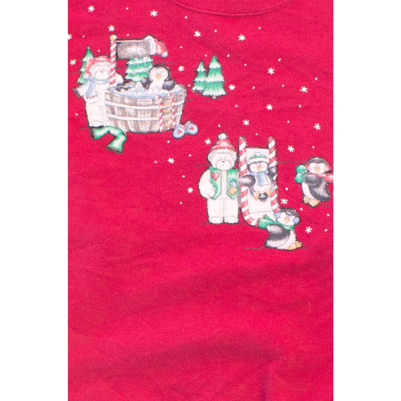 Vintage VINTAGE Ugly Christmas Sweatshirt Red X-Large Cotton / Polyester 1990s Bears Mens Womens Girls Boys Cardigan 26 50 Chest Vintage Ragstock Size XL / US 12-14 / IT 48-50 - 2 Thumbnail