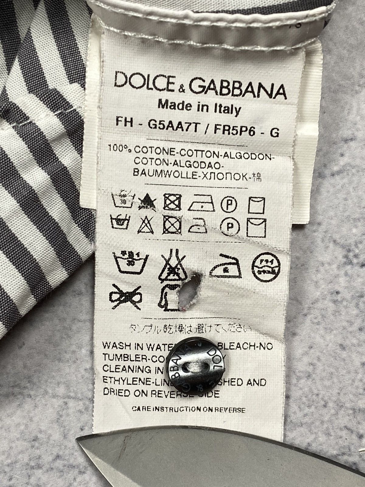 Dolce & Gabbana Dolce & Gabbana Gold Striped Button Up Long Sleeve Shirt Size US M / EU 48-50 / 2 - 14 Thumbnail