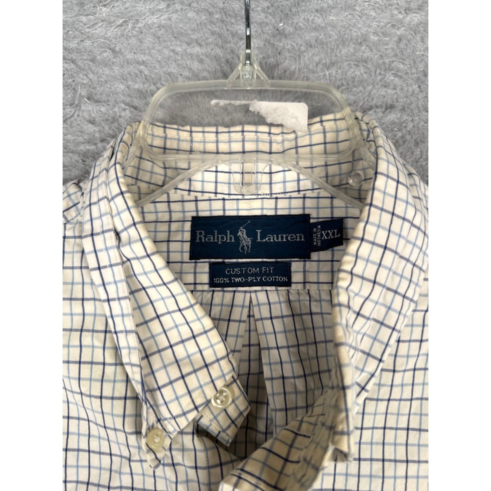 Polo Ralph Lauren VINTAGE Polo Ralph Lauren Shirt Men 2XL White Plaid Button-Up Long Sleeve Cotton Regular Mens Size US XXL / EU 58 / 5 - 7 Thumbnail
