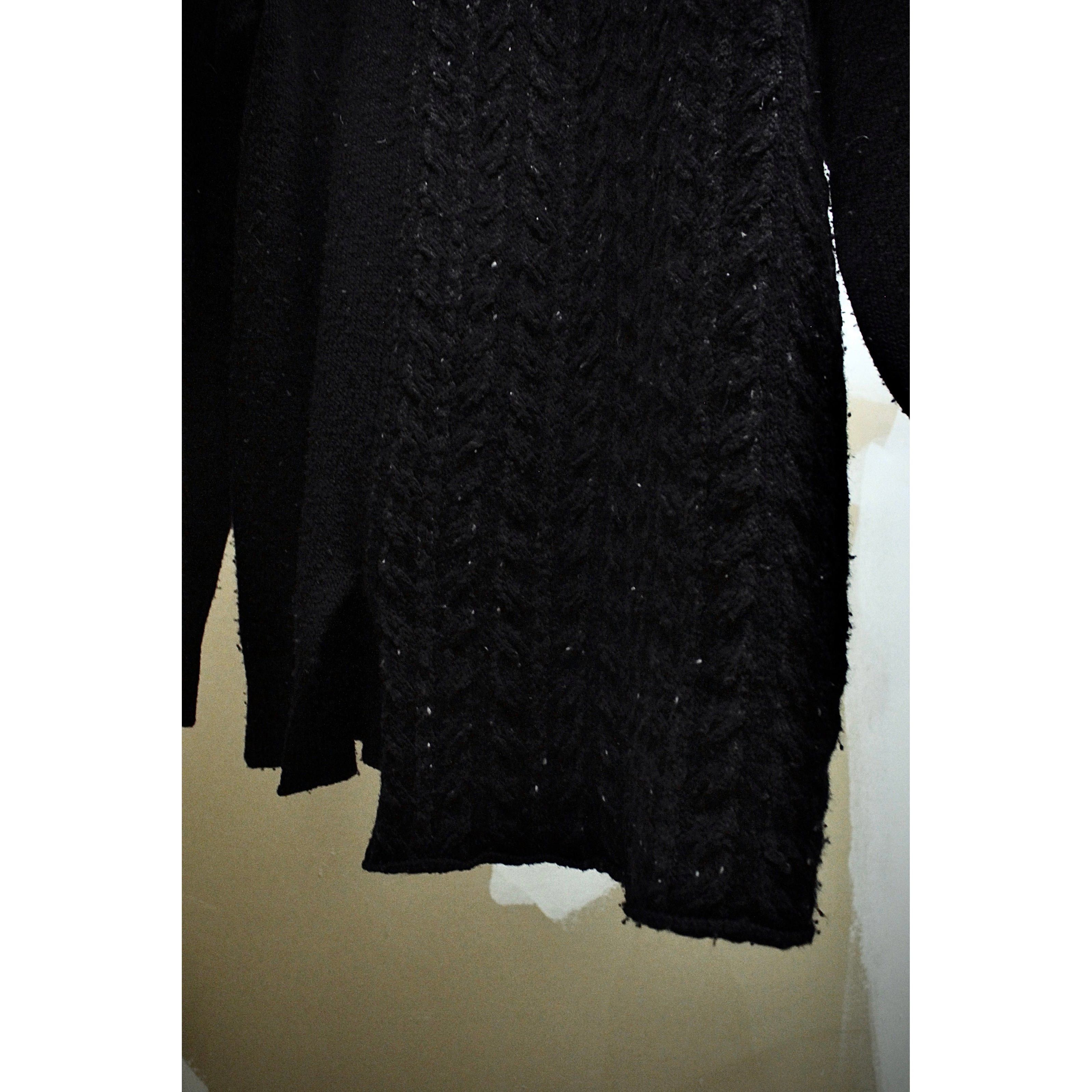 Yohji Yamamoto Yohji Yamamoto POUR HOMME Asymmetric Cable Knit Neck Jumper Size US L / EU 52-54 / 3 - 5 Thumbnail