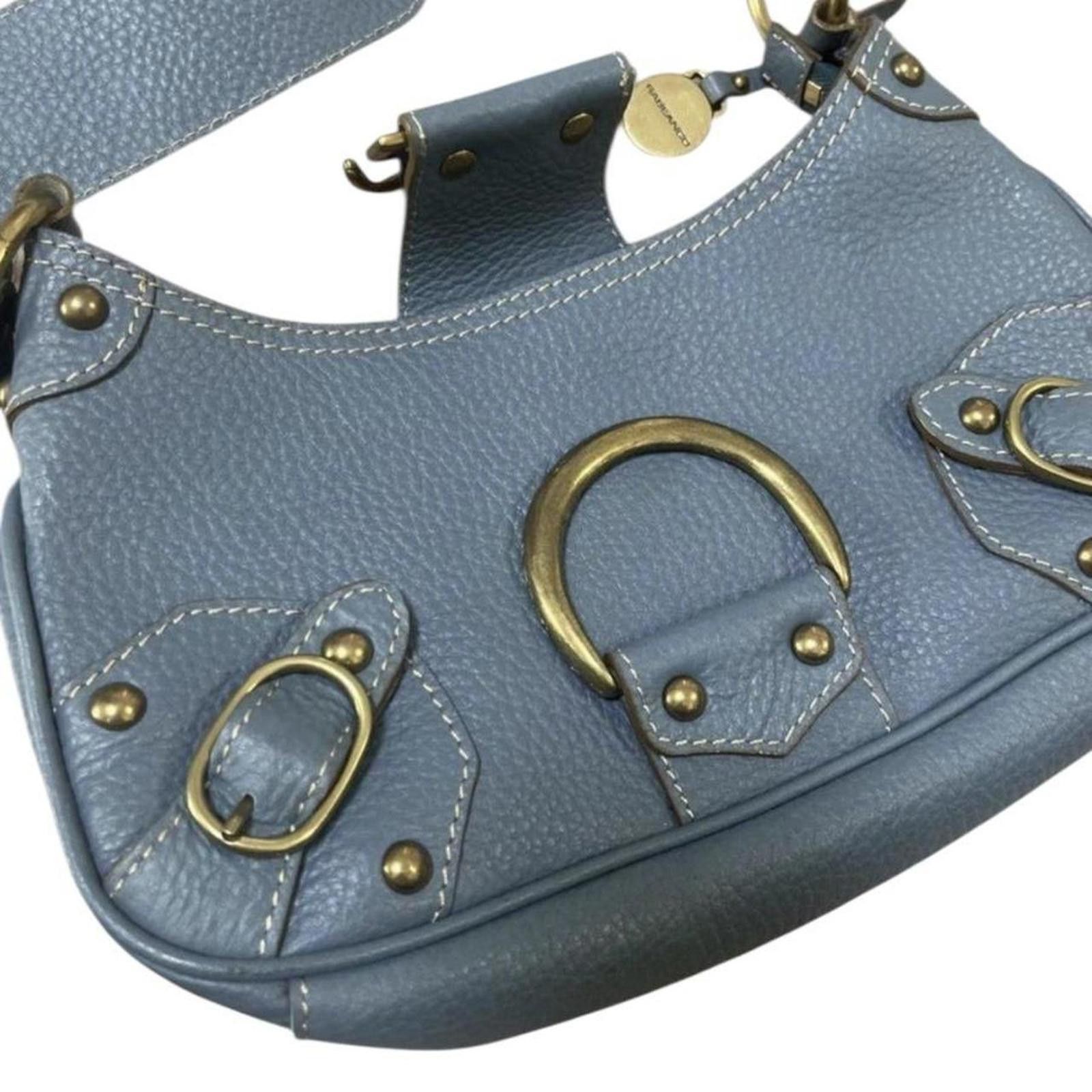 Other Leather y2k whimsy goth style vintage blue shoulder bag Size ONE SIZE - 4 Thumbnail