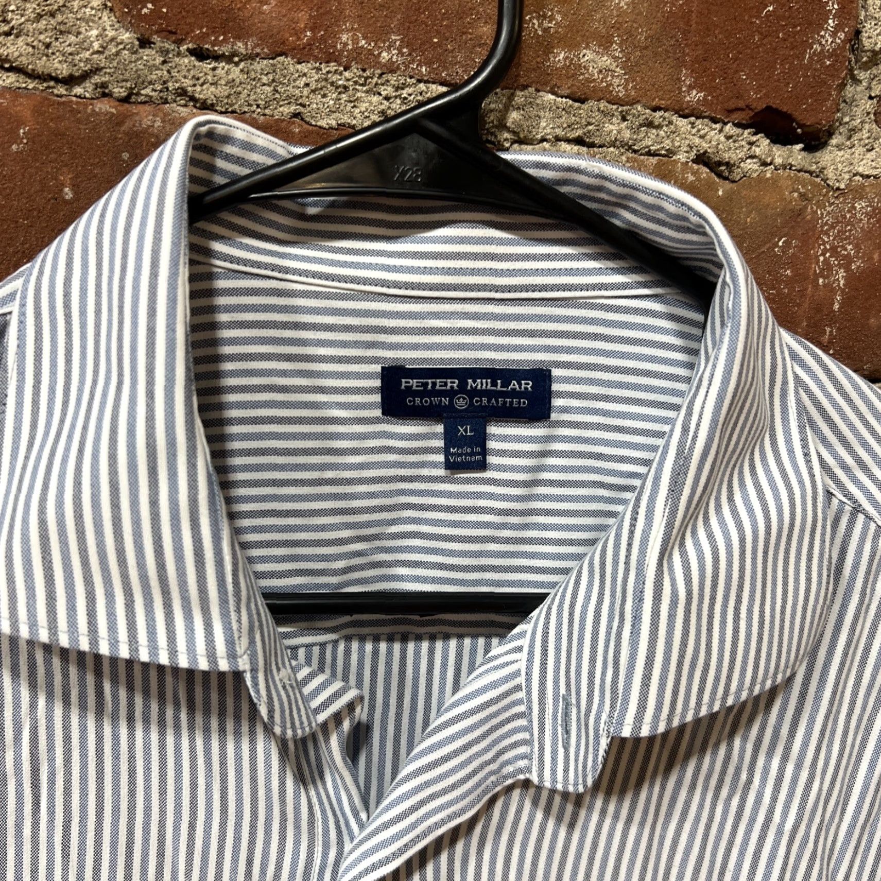 Peter Millar Peter Millar Crown Crafted Mens XL Button-Down Stretch Shirt Long Sleeve Striped Size US XL / EU 56 / 4 - 2 Thumbnail