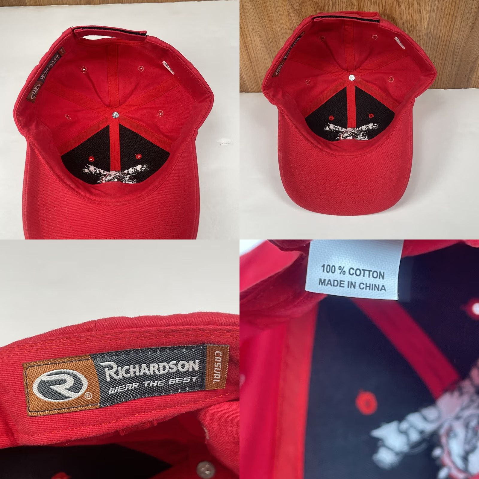 Vintage Richardson Bedford Boosters Adult Adjustable Baseball Hat Cap Red Cotton - Good Pre-Owned Condition - Size ONE SIZE - 8 Thumbnail