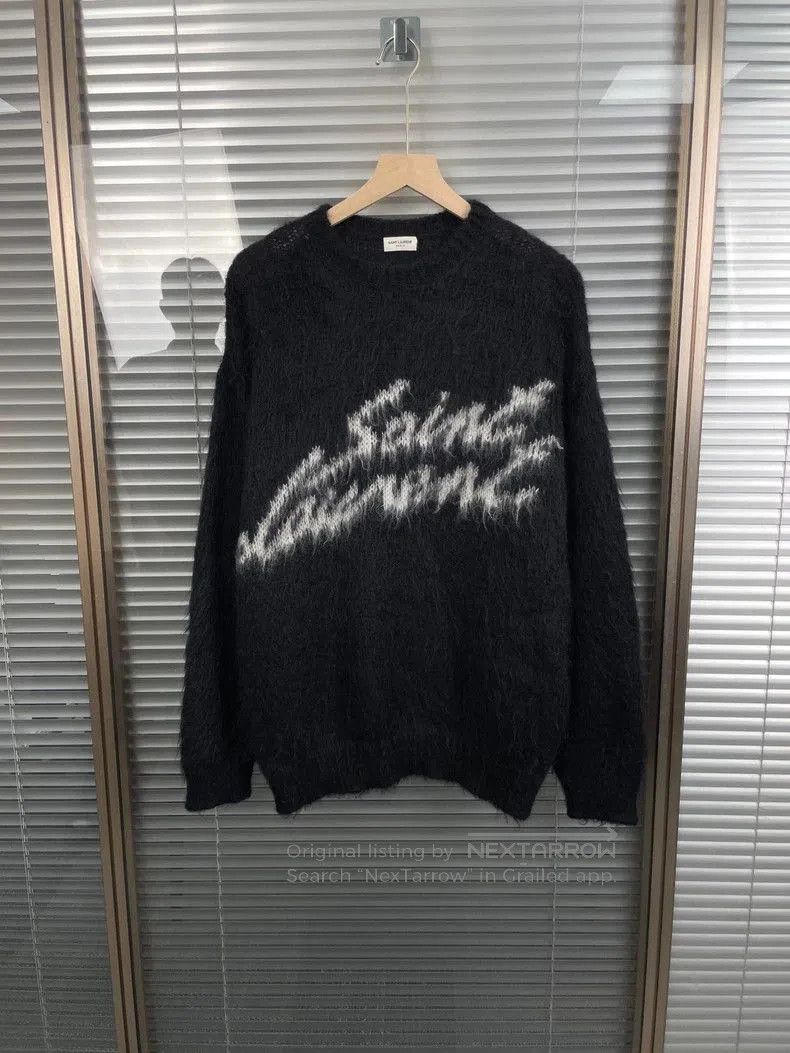 Saint Laurent Paris Saint Laurent Black Logo Sweater. | Grailed