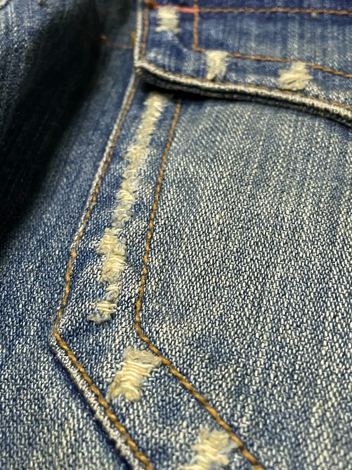 Hysteric Glamour Japanese Spiral Cut Flare Distressed Jeans Size US 32 / EU 48 - 21 Thumbnail