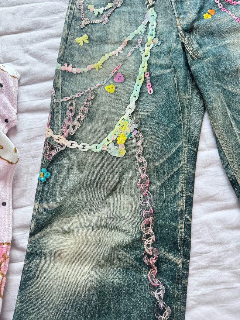 Acne Studios Acne Studios Blue distressed washed candy chain jeans Size US 28 / EU 44 - 3 Thumbnail