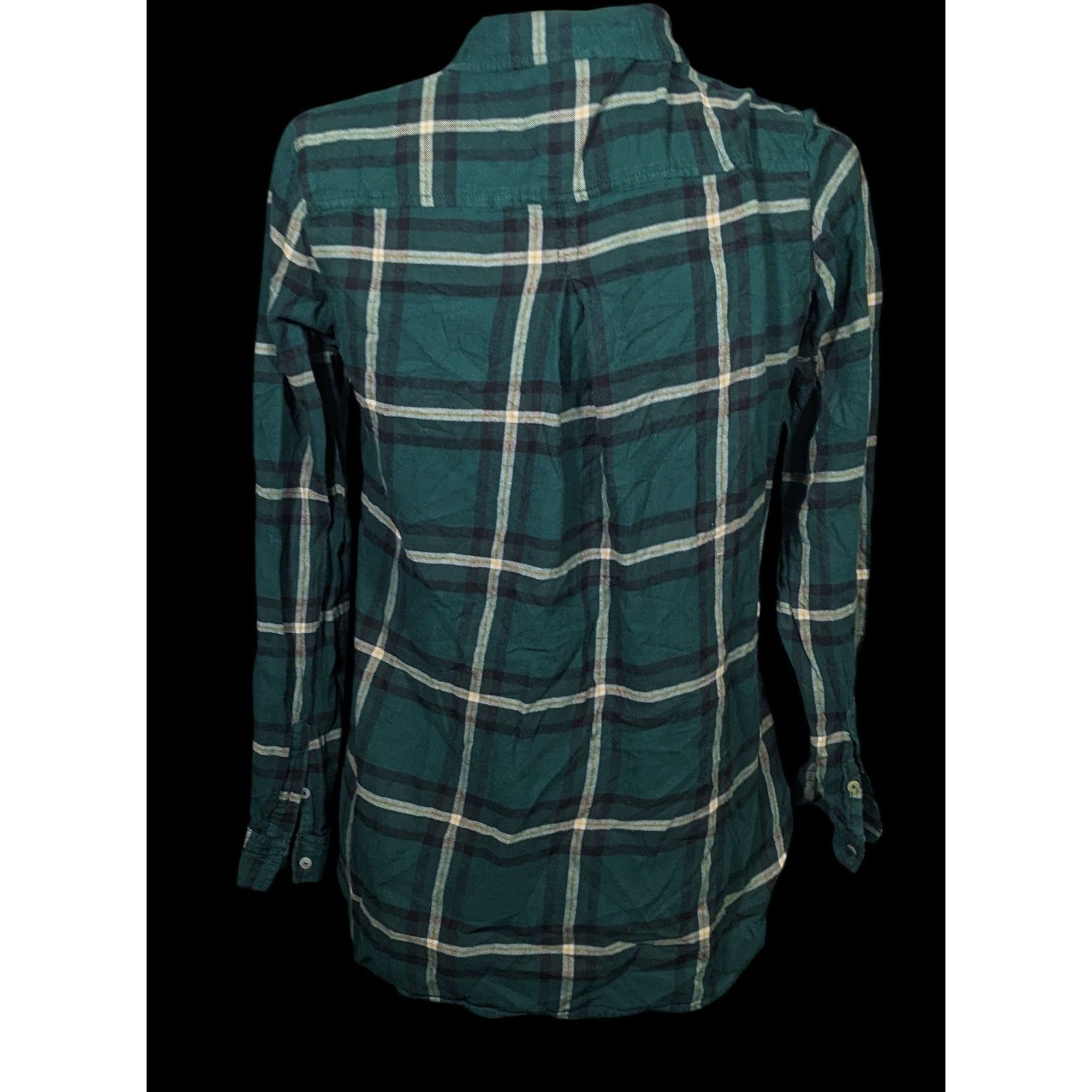 H&M H&M Green And White Plaid Button Down Long Sleeve Top Size S / US 4 / IT 40 - 2 Thumbnail