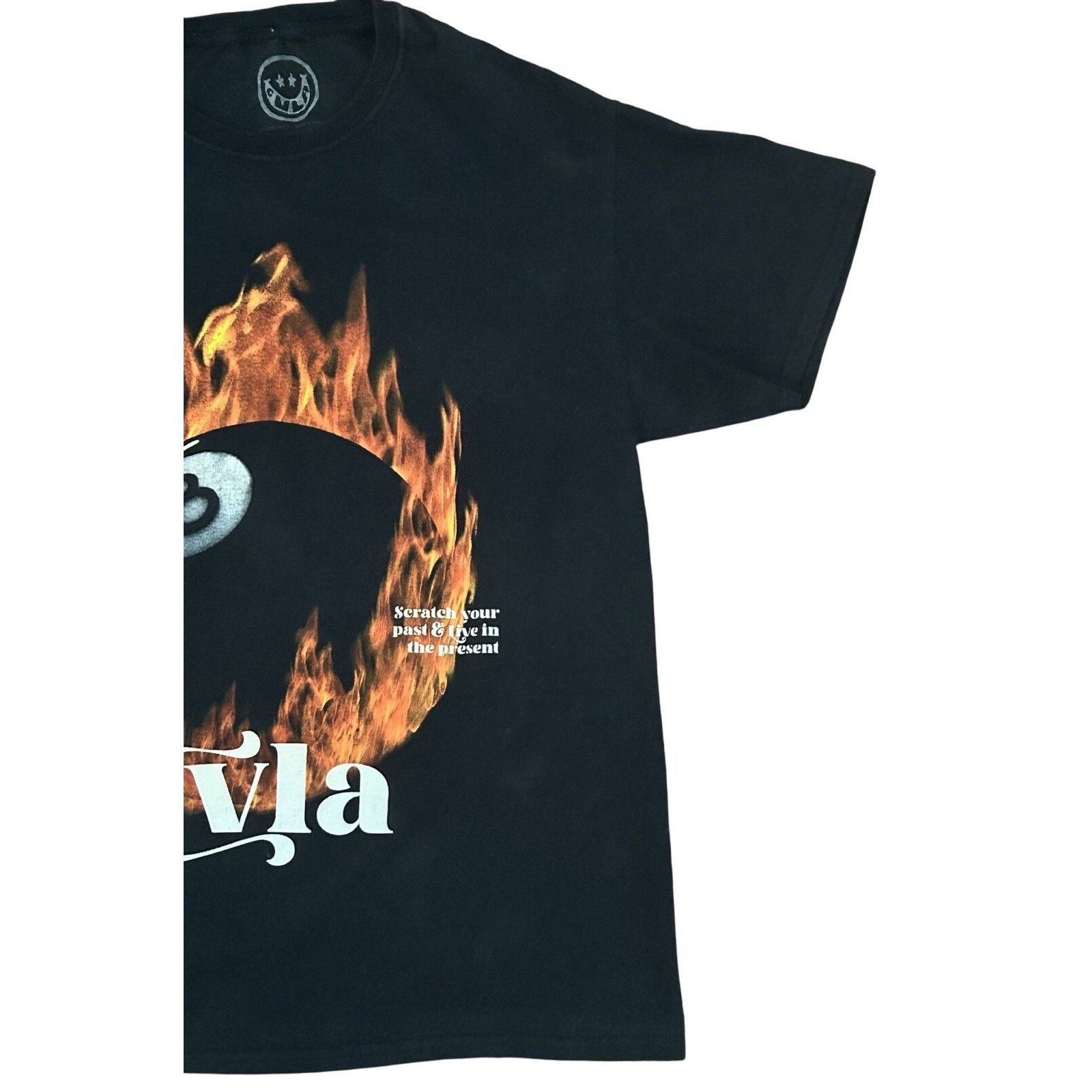 Other CVLA Mens Graphic Flaming 8 Ball Black T Shirt L Streetwear Size US L / EU 52-54 / 3 - 3 Thumbnail