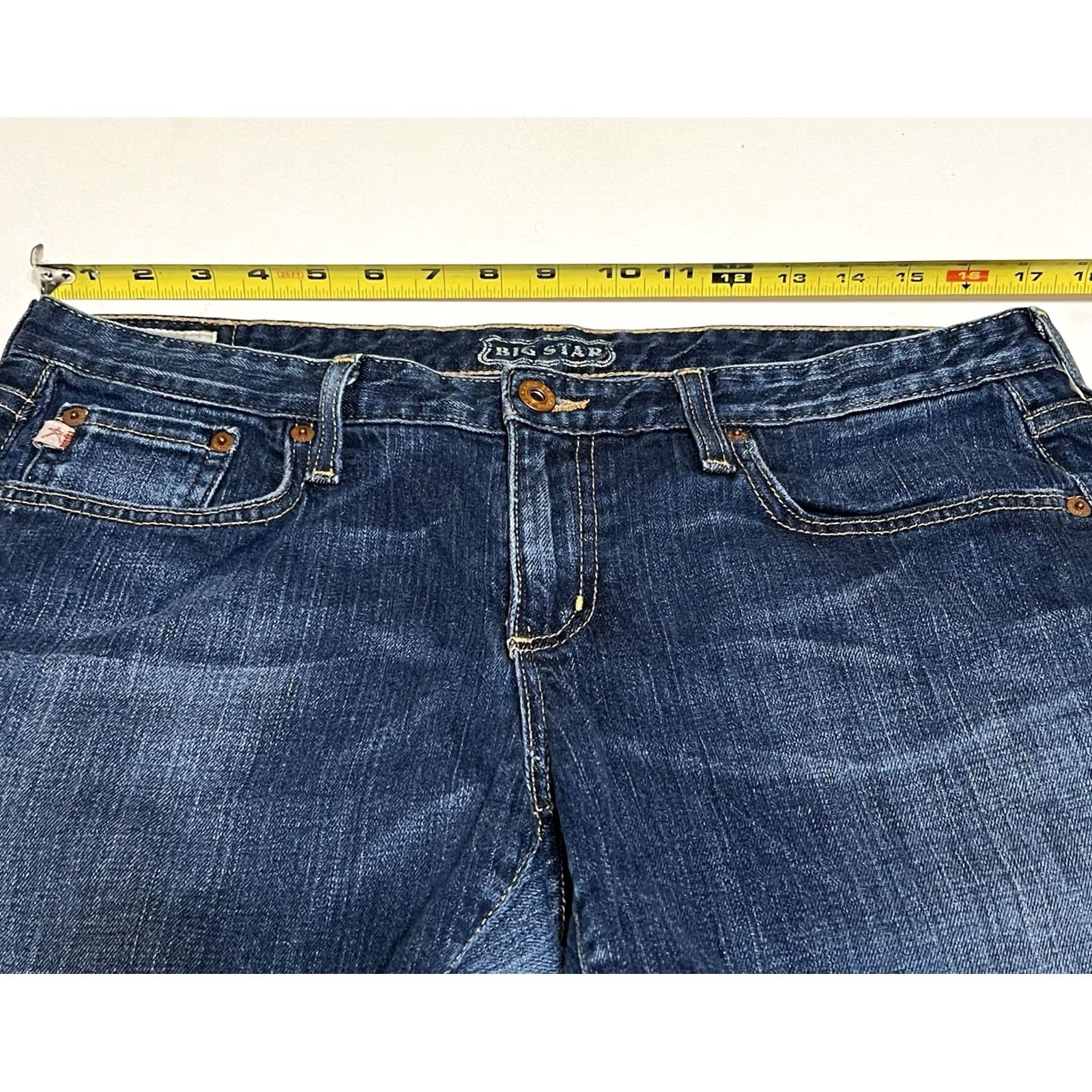 Vintage BIG STAR Jeans Women Capri Denim 34x27 Blue Rikki Logo Embroidered Stretch Leather Zip Regular Inseam 27in Size 24" / US 00 / IT 34 - 3 Thumbnail