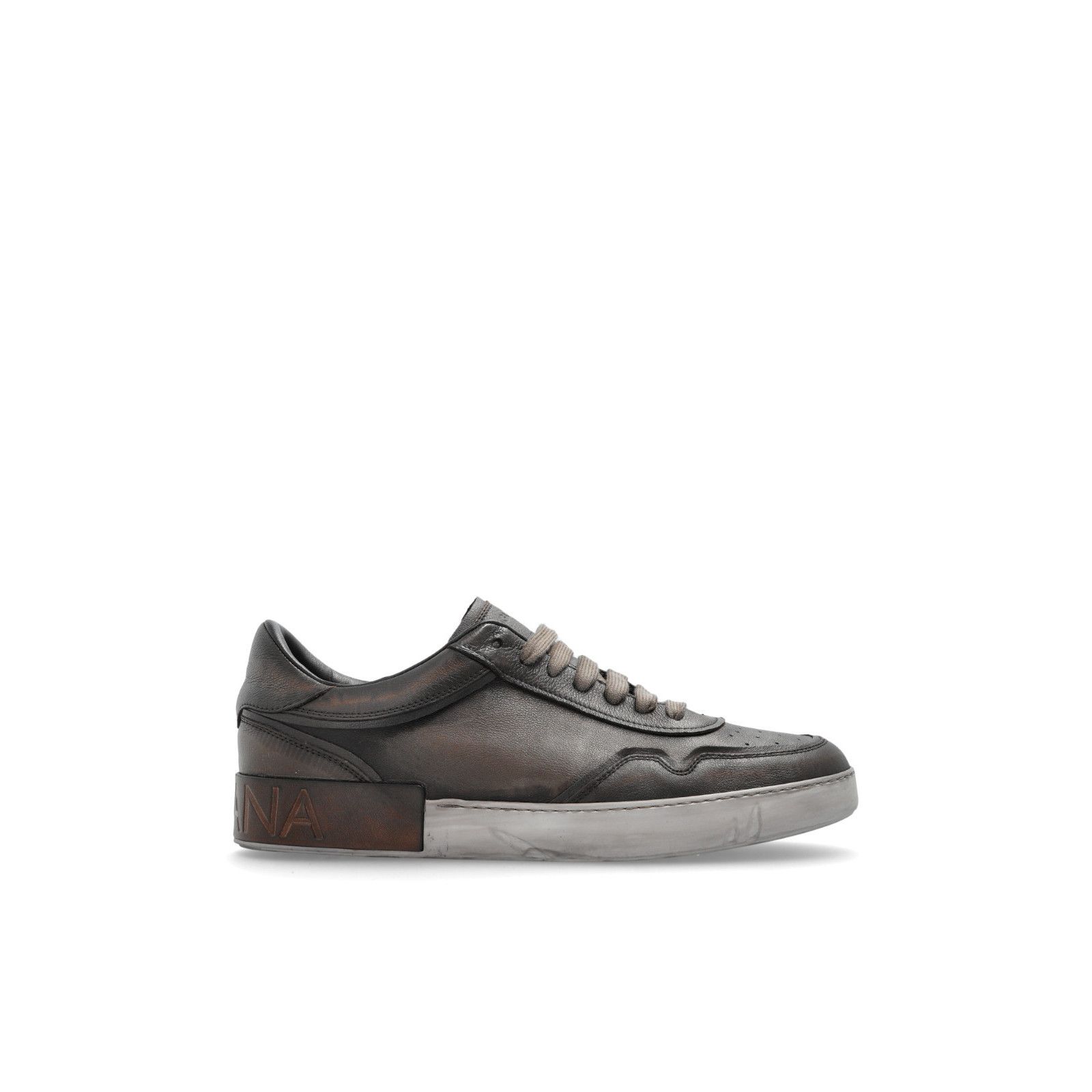 DOLCE&GABBANA Vintage Brown Leather Sports Sneakers New & Au