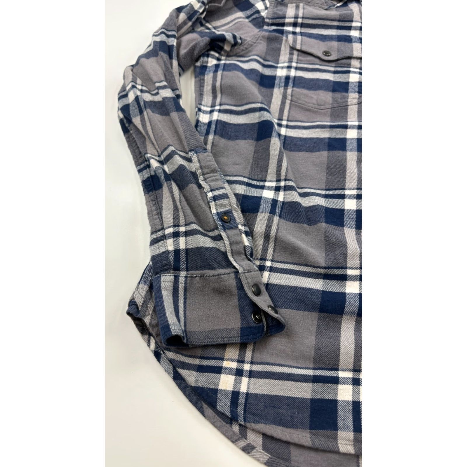 Lucky Brand Lucky Brand Shirt Mens Large Gray Blue Flannel Plaid Pocket Button Up Size US L / EU 52-54 / 3 - 6 Thumbnail