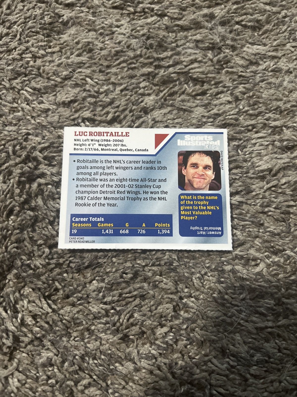 NHL 2009 Sports Illustrated Kids #340 Luc Robitaille Card Size ONE SIZE - 2 Thumbnail
