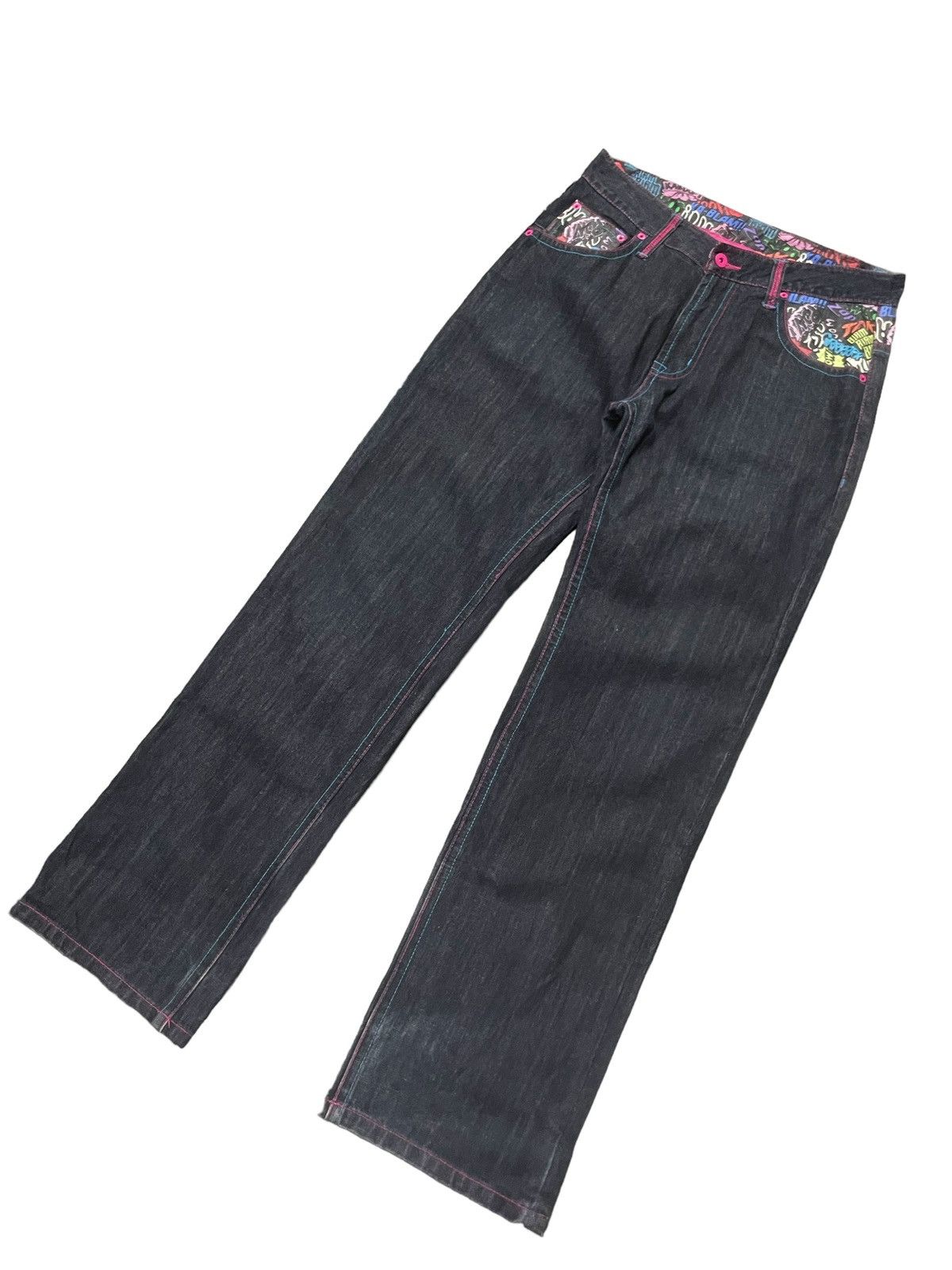 Japanese Brand Clone Devgru Daicock graffiti Evisu Styled Men Denim Pants Size US 30 / EU 46 - 12 Thumbnail