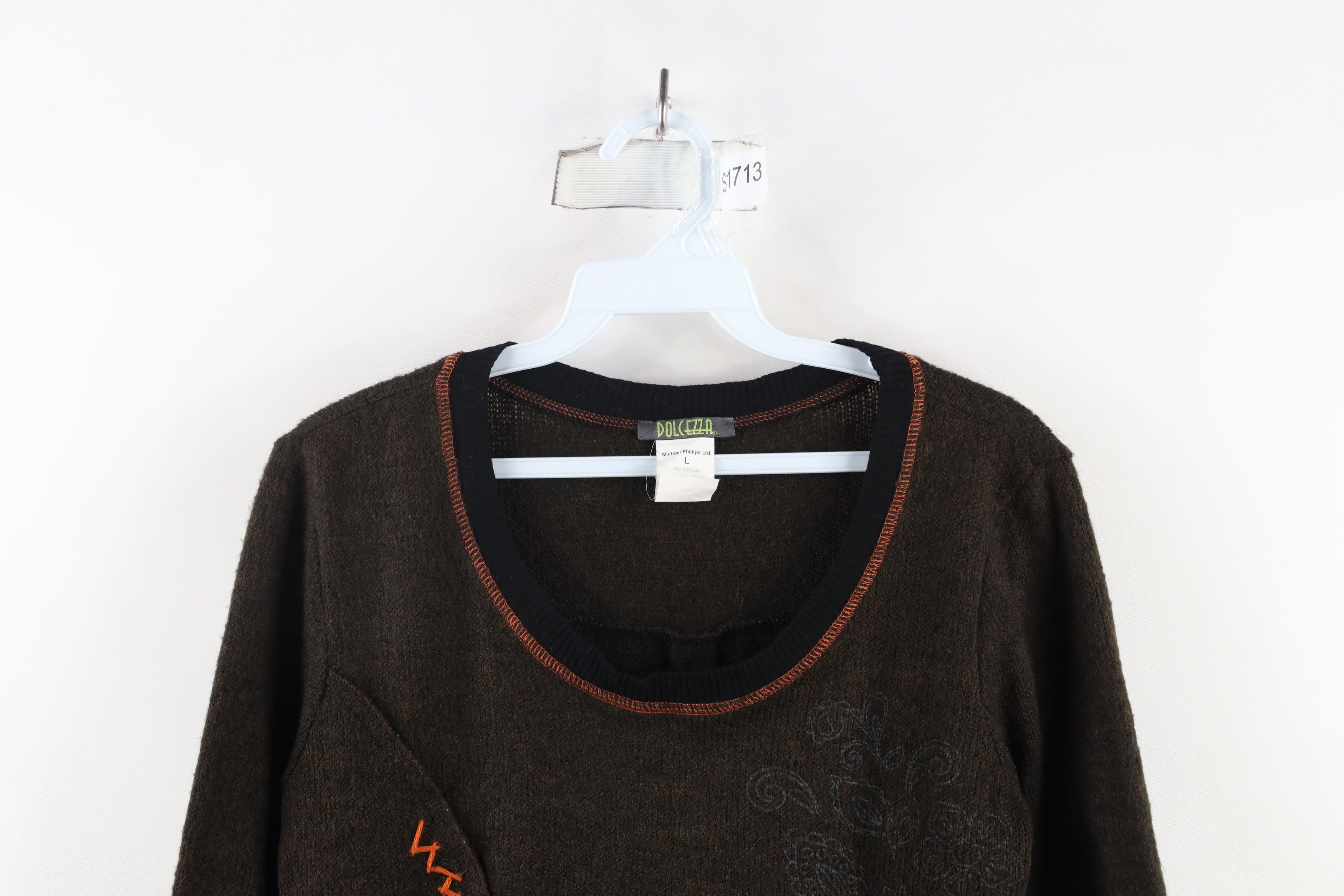 Vintage Vintage 90s Streetwear Patchwork Art Flower Tunic Sweater Size L / US 10 / IT 46 - 2 Thumbnail