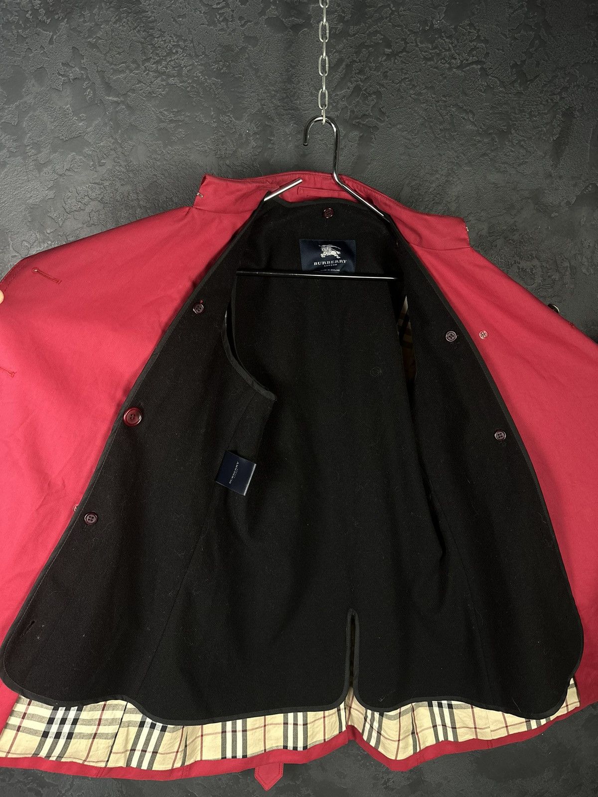 Burberry × Vintage Womens Burberry Vintage Trench Coat Jacket Wool Lining Size M / US 6-8 / IT 42-44 - 4 Thumbnail