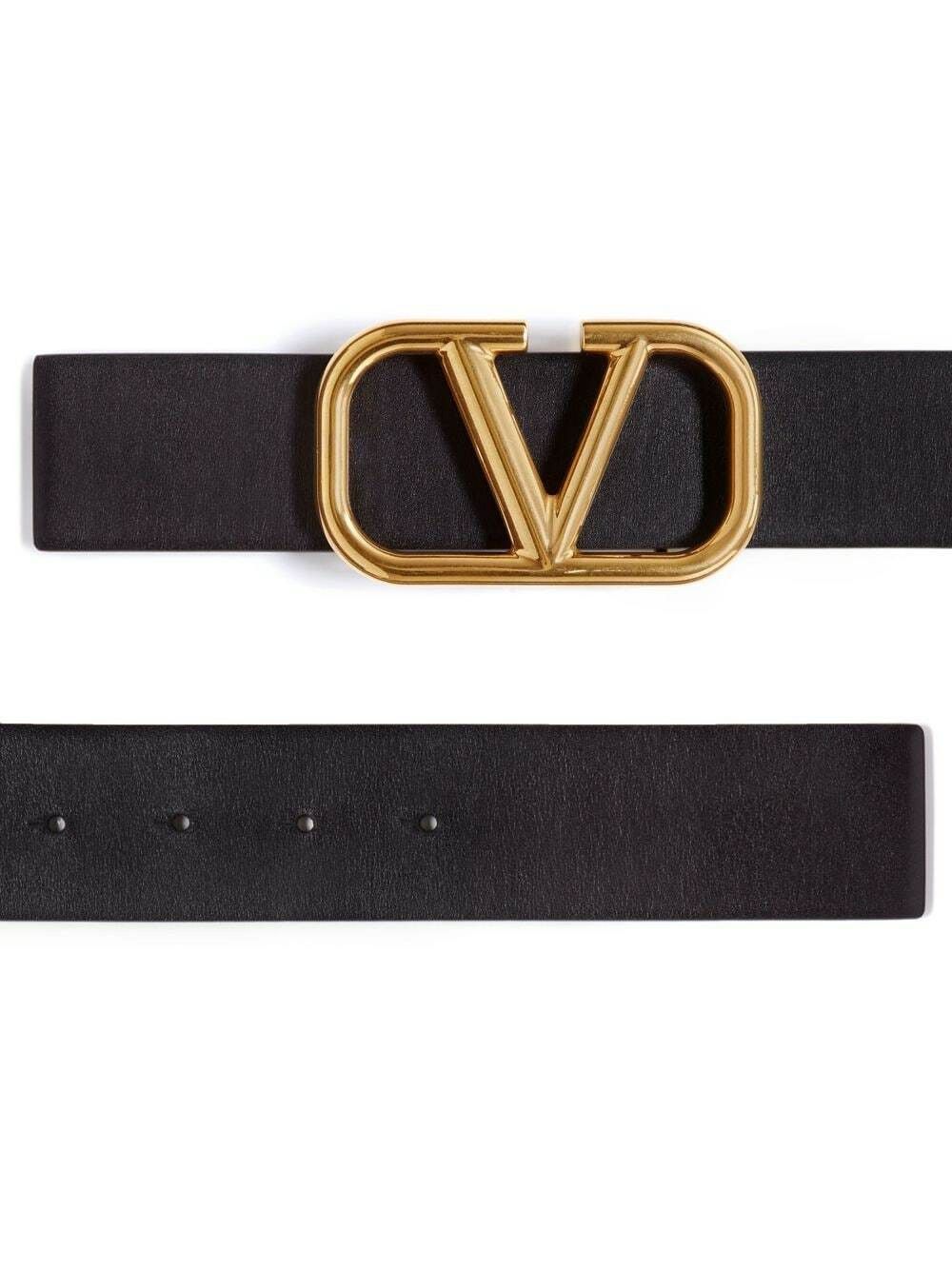 Valentino o1y0525 Size : 100/39.5 / Logo Leather Belt in Black Size 40 - 4 Thumbnail