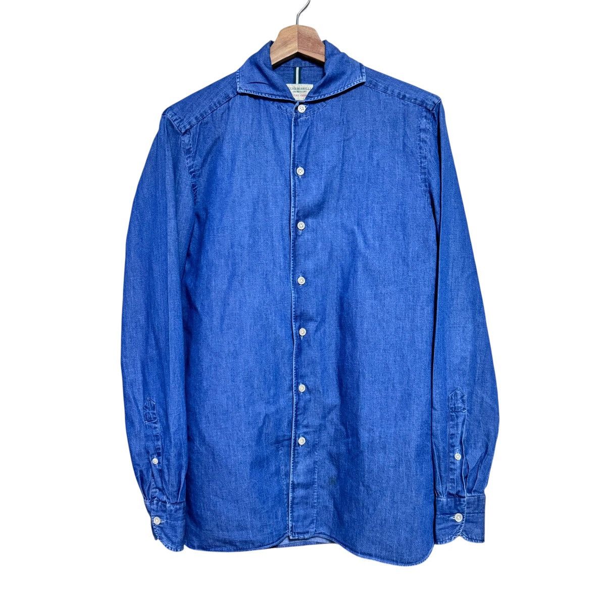 Luigi Borrelli Luigi Borrelli Luxury Vintage Denim Sailor Shirt Size US M / EU 48-50 / 2 - 1 Thumbnail