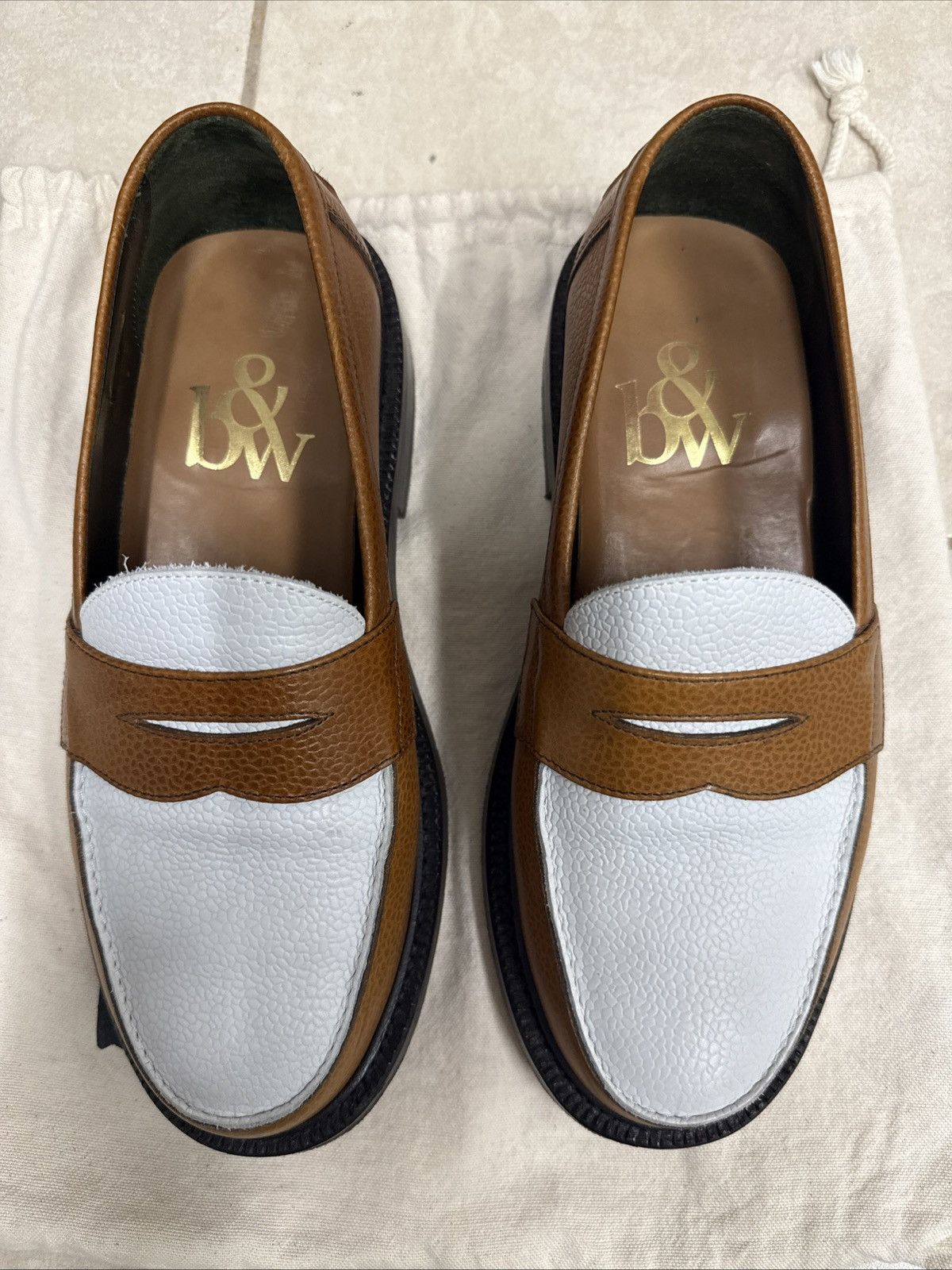 Blackstock & Weber Blackstock & Weber Ellis Penny Loafer in Acorn and White Size US 6.5 / EU 39-40 - 3 Thumbnail