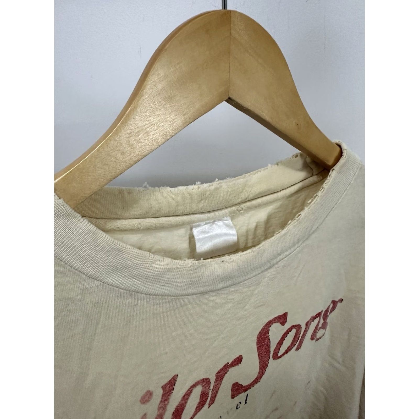 Vintage VTG Sailors Song Ken Kesey Signed T-Shirt Distressed Cream L Mens XP? Size US XL / EU 56 / 4 - 5 Thumbnail