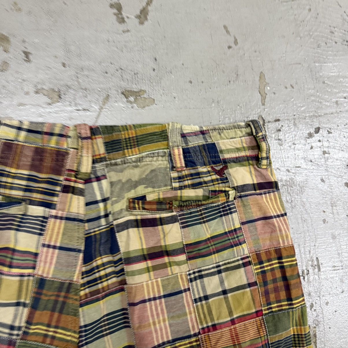 American Eagle Outfitters American Eagle Patchwork Madras Plaid Camo Jorts Size US 38 / EU 54 - 6 Thumbnail