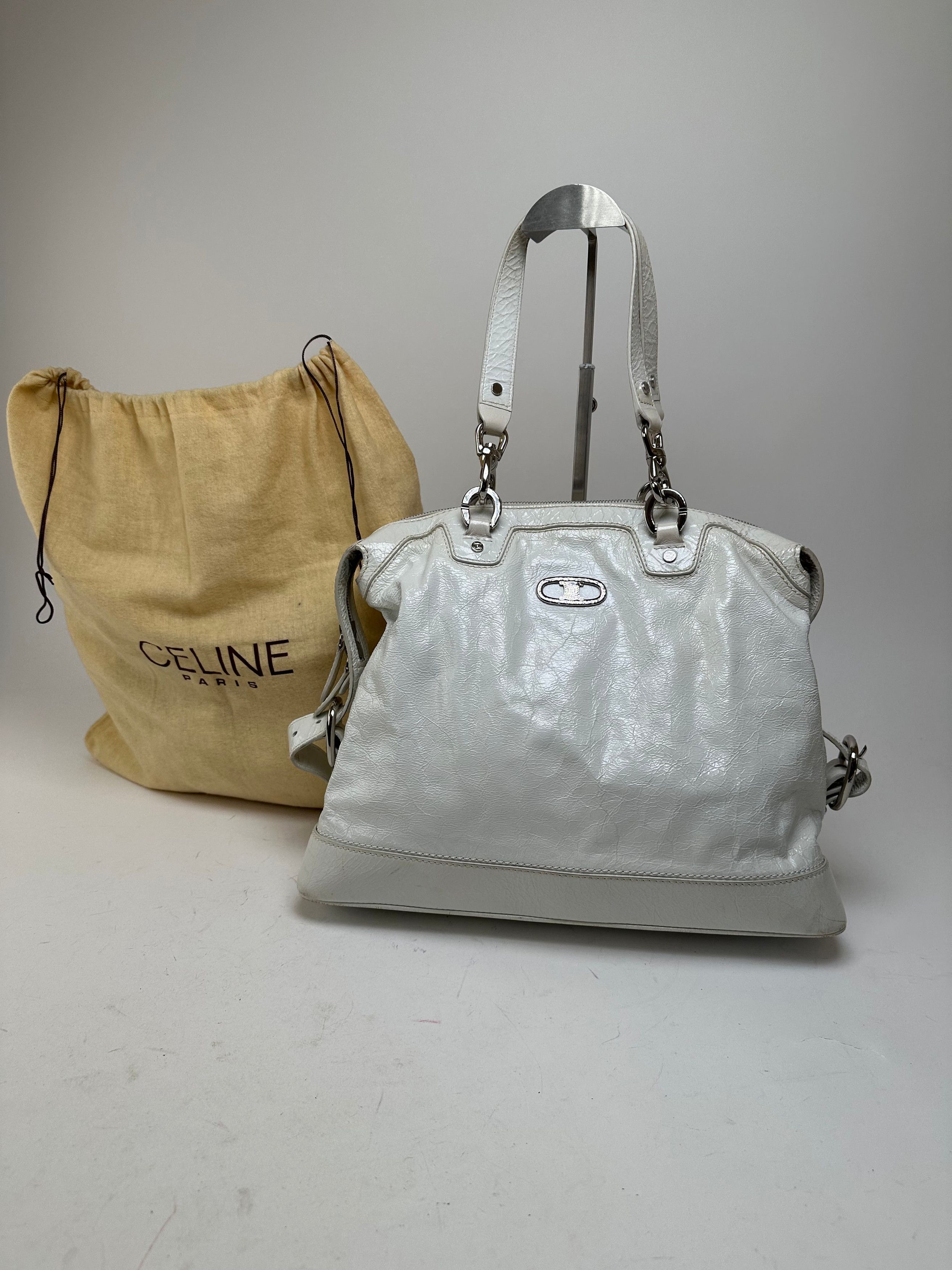 Celine Vintage Leather Shoulder Bag White Size ONE SIZE - 1 Thumbnail