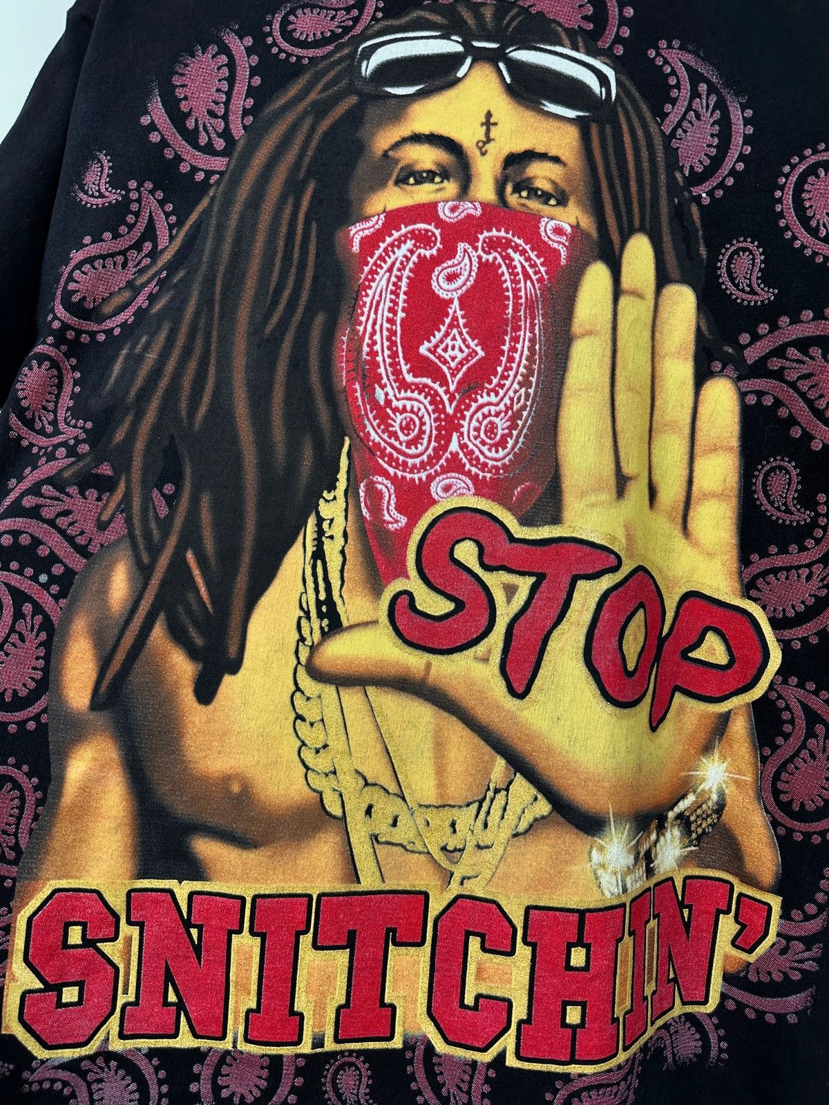 Lil Wayne Vintage Lil Wayne Stop Snitching Rap T-Shirt Size US XL / EU 56 / 4 - 9 Thumbnail