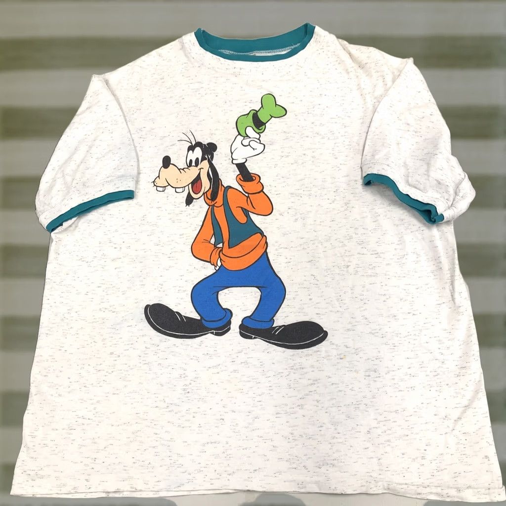Disney VINTAGE Disney Designs Grey Graphic Goofy USA T-Shirt XL Men's Crew Neck Short Sleeve 90s USA Disney Graphic Print Shirt Size US XL / EU 56 / 4 - 1 Thumbnail