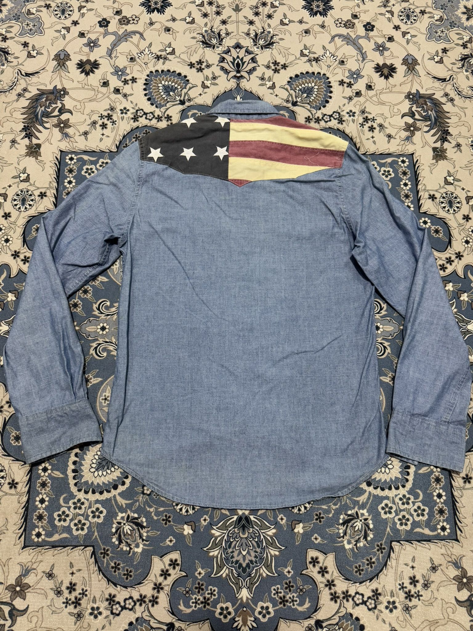 Denim & Supply Ralph Lauren × Polo Ralph Lauren × RRL Ralph Lauren Denim And Supply Ralph Lauren America Patchwork Shirt Size US S / EU 44-46 / 1 - 2 Thumbnail
