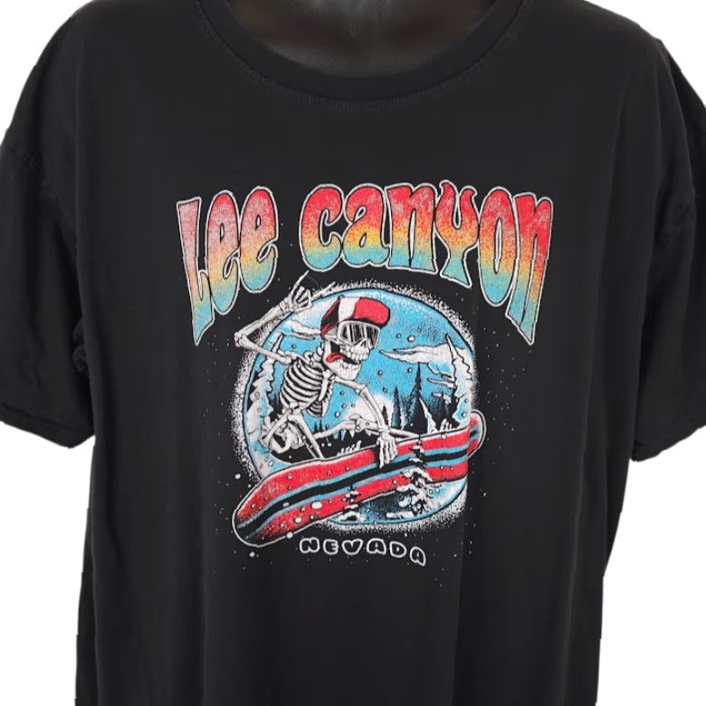 Lee VINTAGE: No (Skip) Snowboarding Lee Canyon T Shirt Mens Size 2XL Black Snowboarder Ski Nevada Size US XXL / EU 58 / 5 - 2 Thumbnail