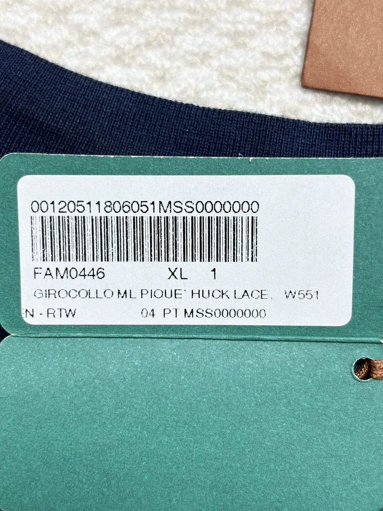 LORO PIANA Blue round neck long sleeve T-shirt