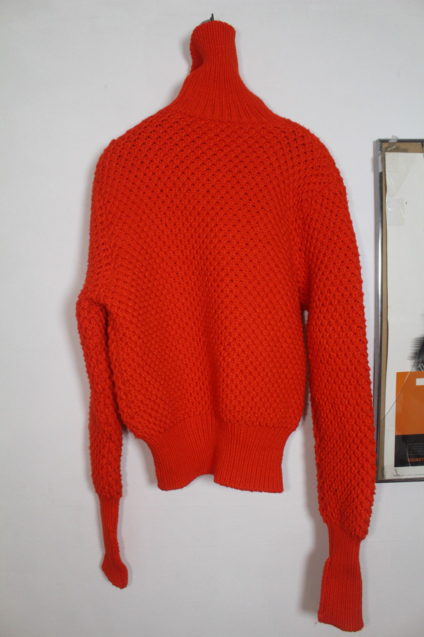 Raf Simons × Sterling Ruby FW14 Orange Wool Elongated Neck Sweater Size US M / EU 48-50 / 2 - 7 Thumbnail
