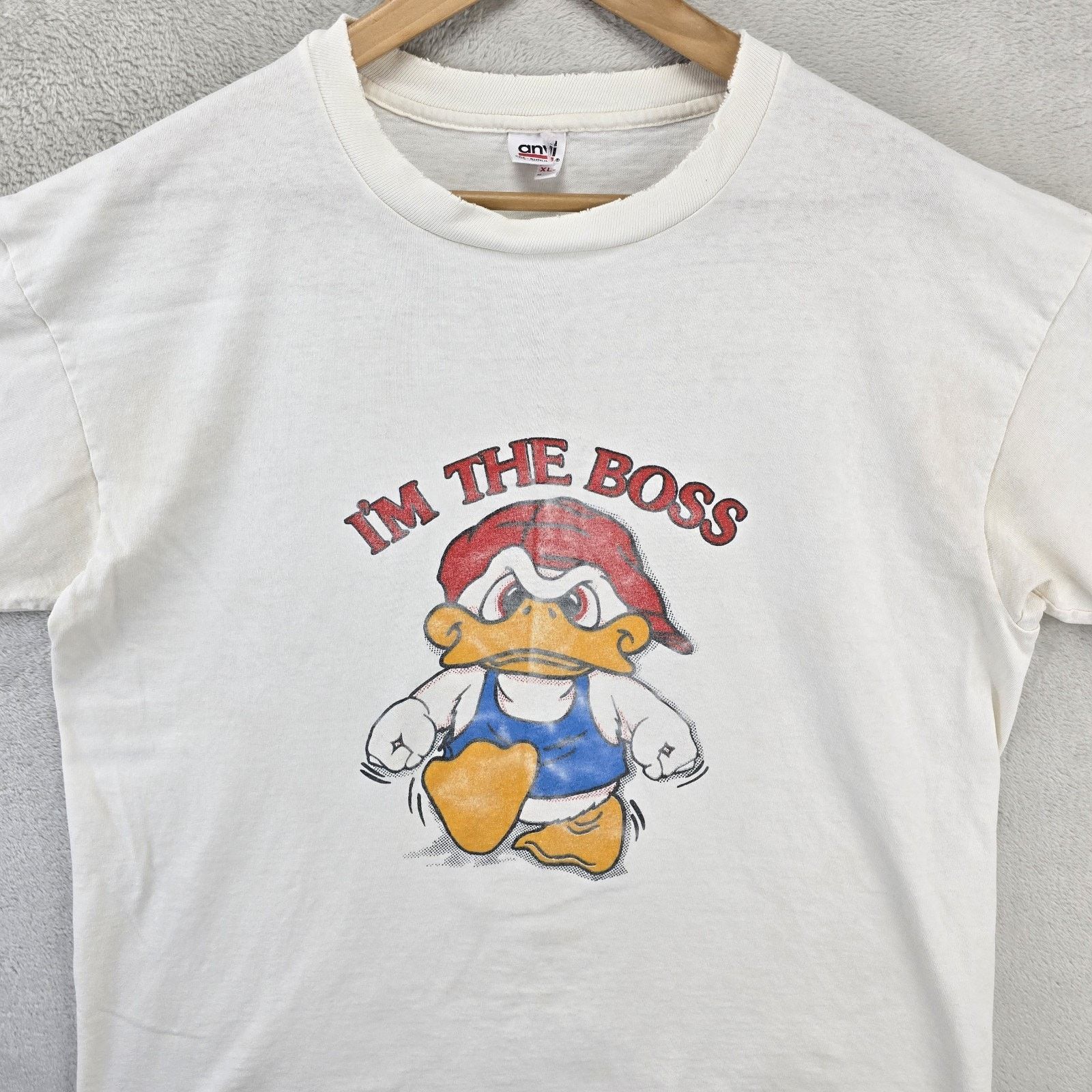 Anvil Vintage I'm The Boss Duck Shirt Mens XL Anvil 90s Grunge Size US XL / EU 56 / 4 - 2 Thumbnail