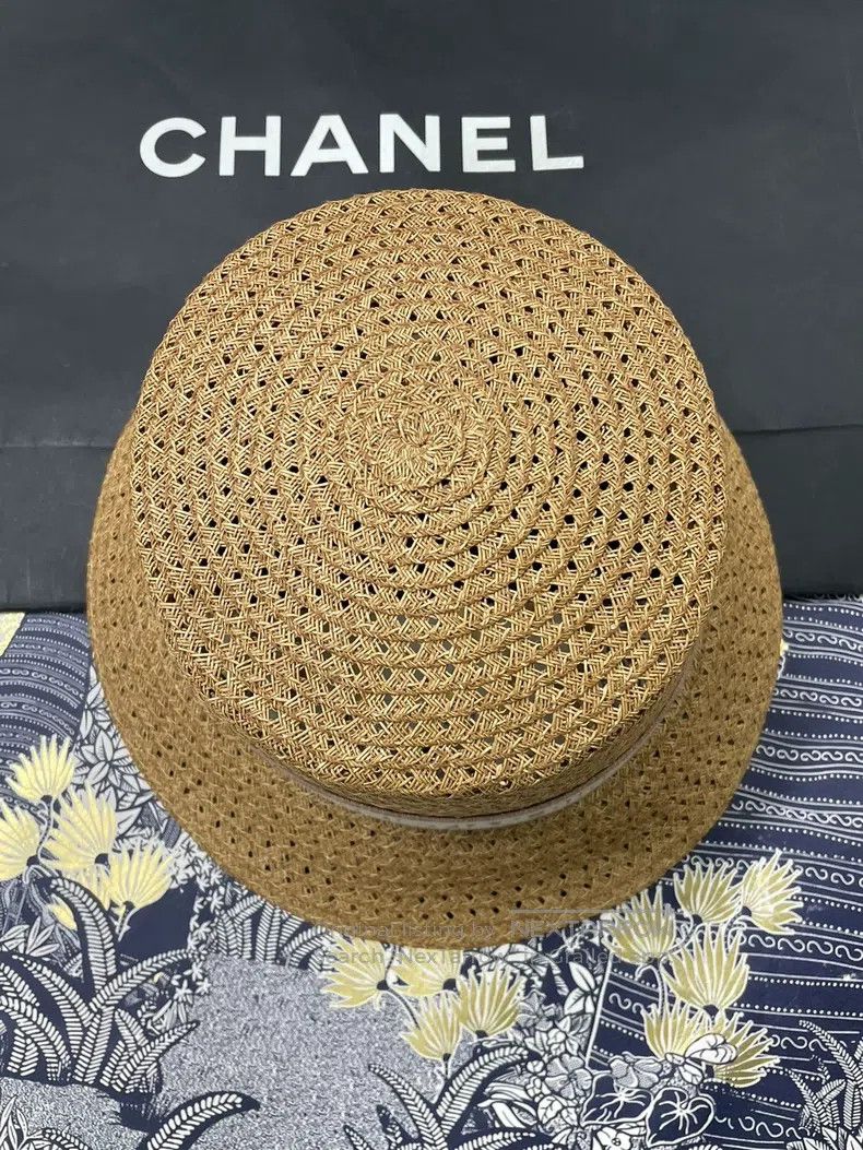 Dior Dior Size59 Pink embroidered letter webbing woven straw hat Size ONE SIZE - 2 Thumbnail