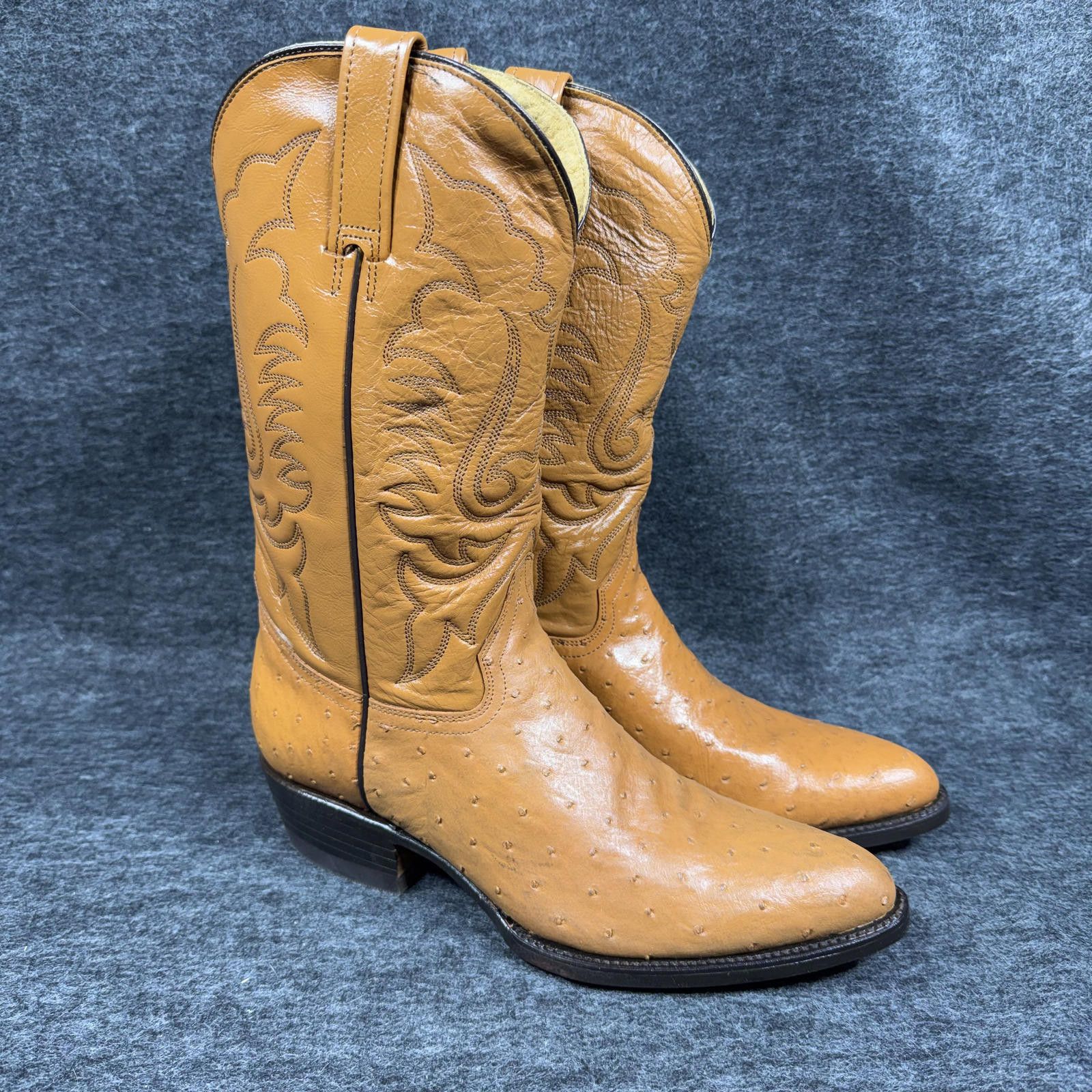 RUDE GALLERY Rudel Western Boots Men's 8.5 Honey Leather Ostrich NEW Size US 8.5 / EU 41-42 - 1 Thumbnail