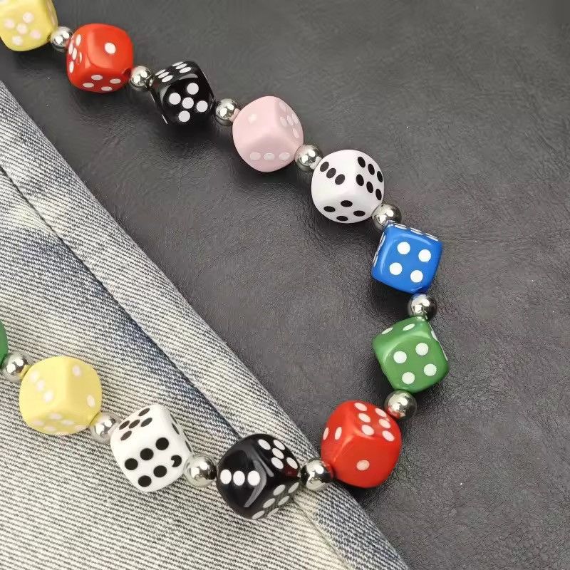 Jewelry Multi-Color Dice Bead Wallet Chain Y2K Grunge Streetwear Size ONE SIZE - 5 Thumbnail