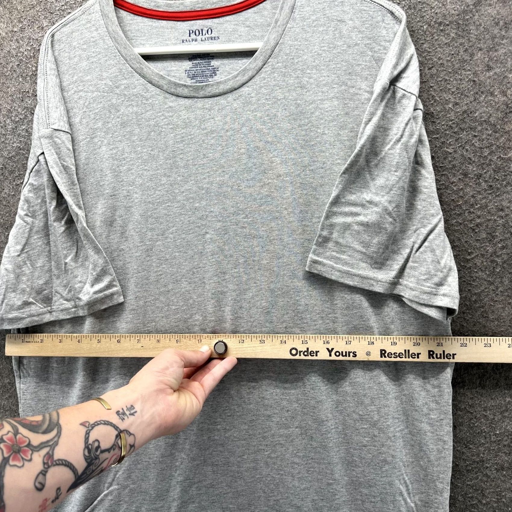 Polo Ralph Lauren Polo Ralph Lauren Shirt Mens XL Gray Pima Cotton Modal Crewneck Soft Tee Casual Size US XL / EU 56 / 4 - 3 Thumbnail