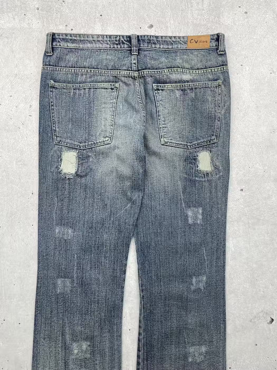 Japanese Brand × Vintage Vintage Faded Patched Jeans Size US 36 / EU 52 - 7 Thumbnail